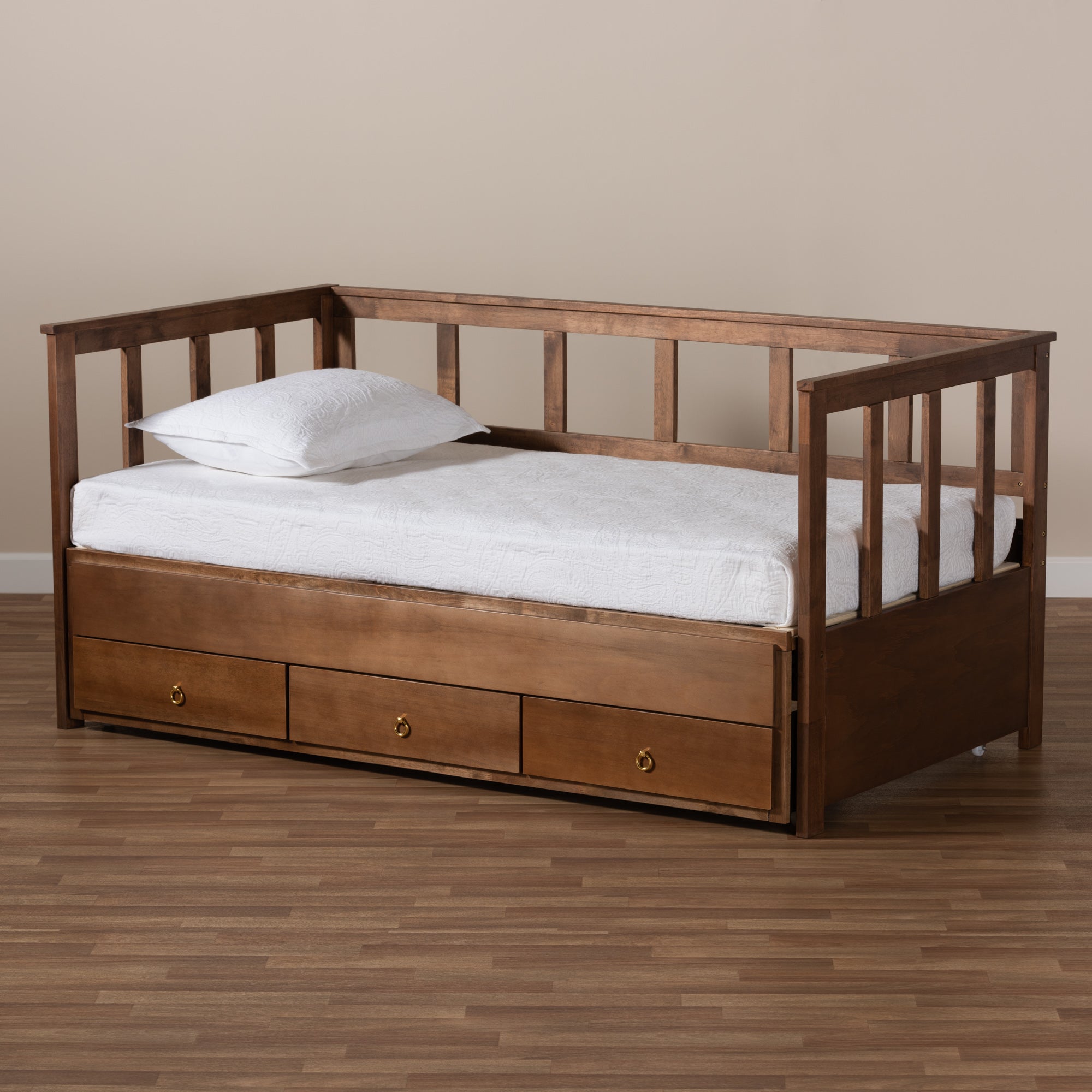 Kendra Modern Expandable Daybed with Storage Drawers-Expandable Daybed-Baxton Studio - WI-Wall2Wall Furnishings