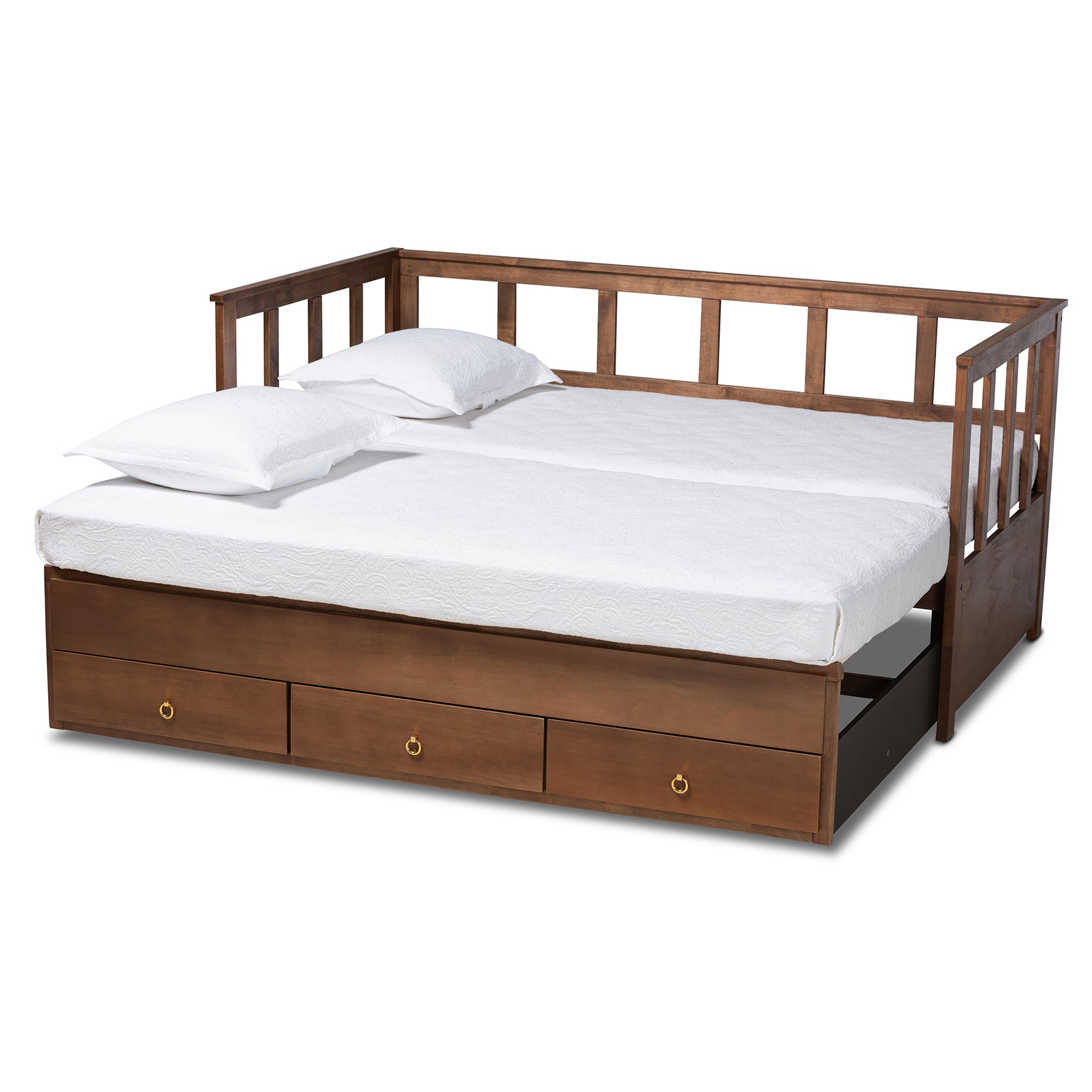 Kendra Modern Expandable Daybed with Storage Drawers-Expandable Daybed-Baxton Studio - WI-Wall2Wall Furnishings