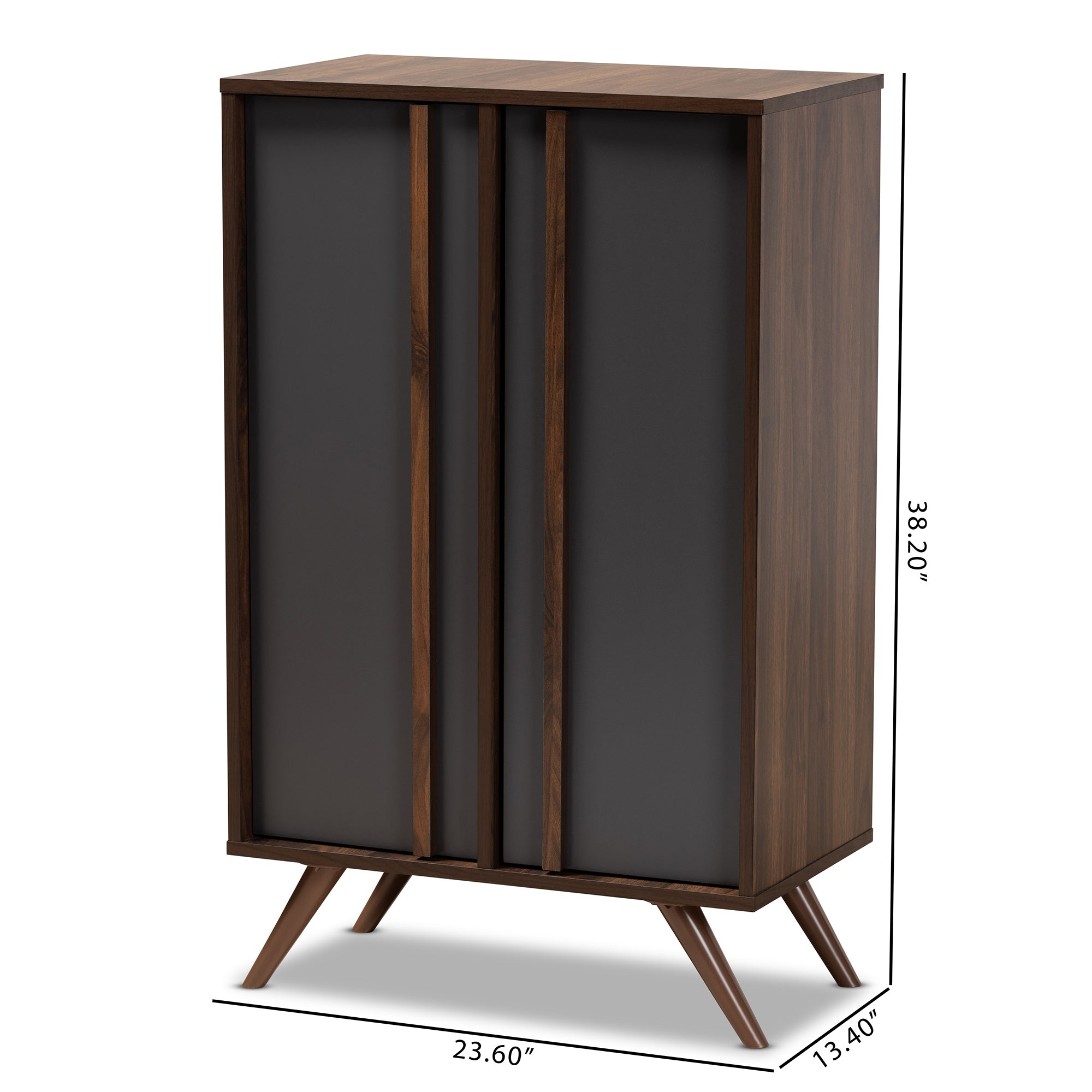 Naoki Modern Shoe Cabinet Two-Tone 2-Door-Shoe Cabinet-Baxton Studio - WI-Wall2Wall Furnishings
