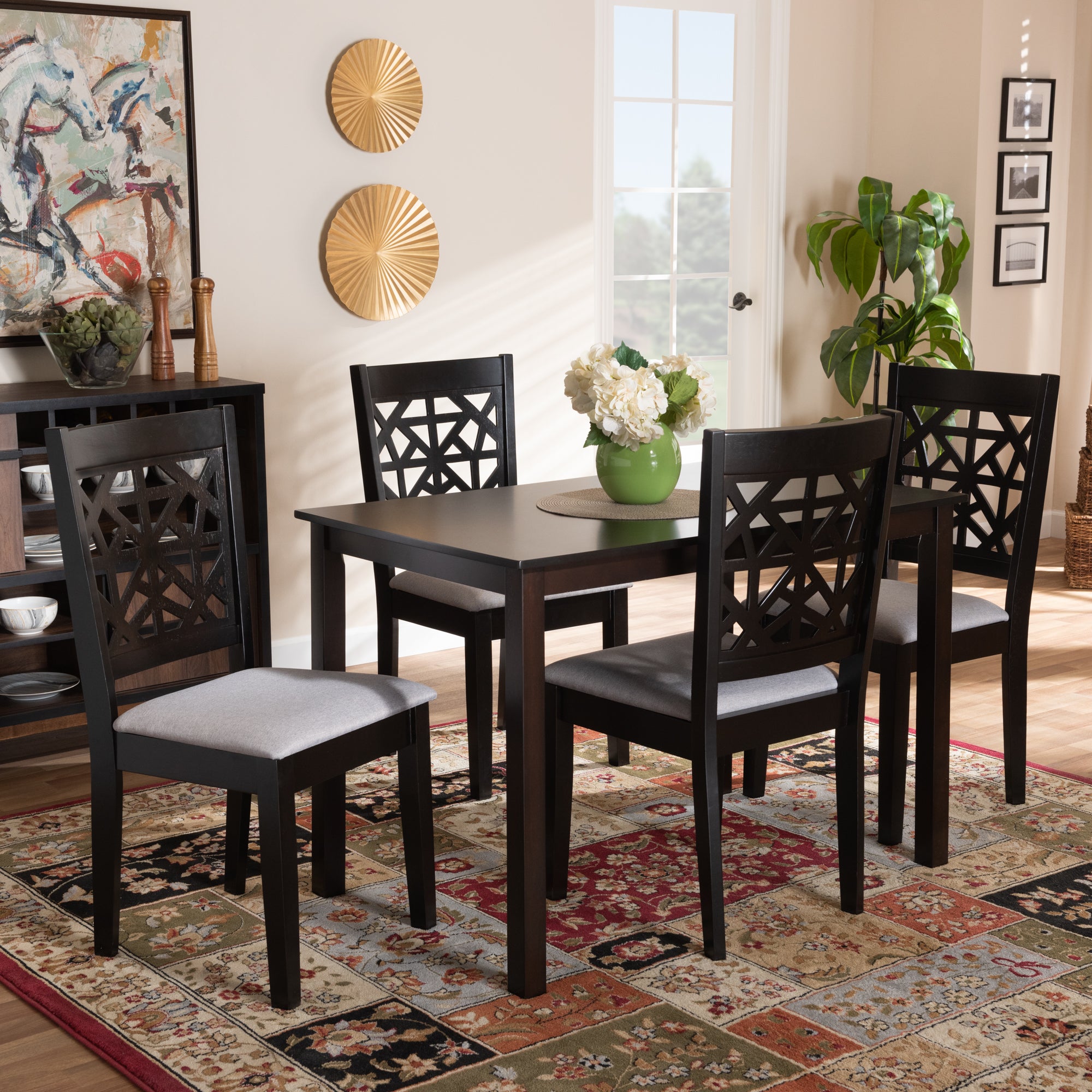 Jackson Modern Dining Table & Dining Chairs 5-Piece-Dining Set-Baxton Studio - WI-Wall2Wall Furnishings