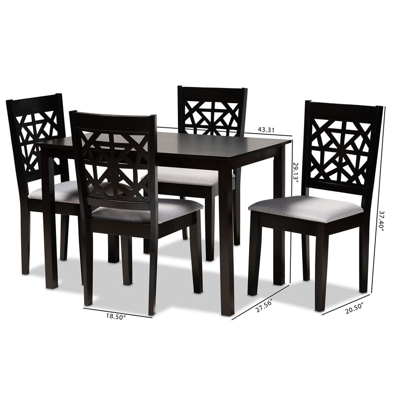 Jackson Modern Dining Table & Dining Chairs 5-Piece-Dining Set-Baxton Studio - WI-Wall2Wall Furnishings