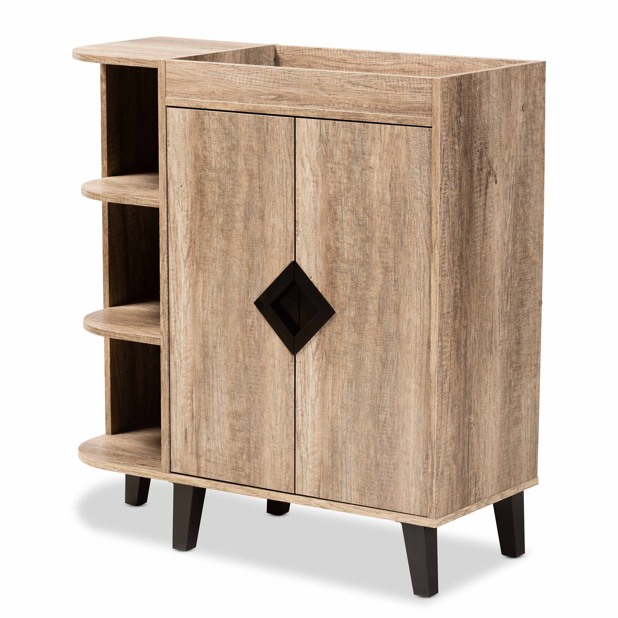 Wales Modern Shoe Cabinet 2-Door with Open Shelves-Shoe Cabinet-Baxton Studio - WI-Wall2Wall Furnishings