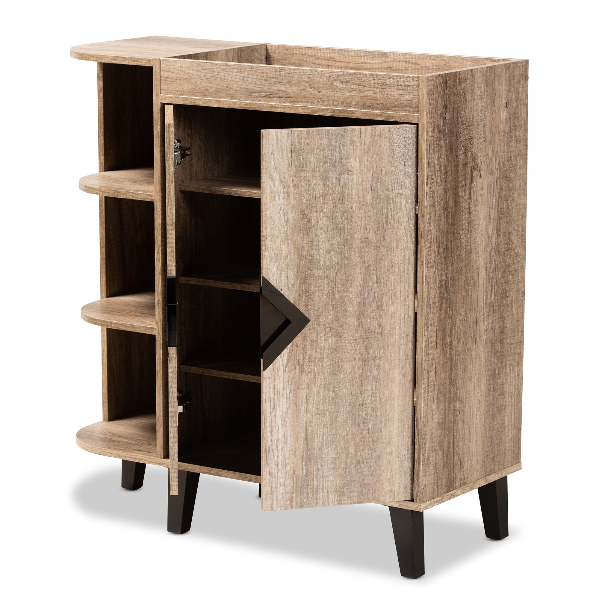 Wales Modern Shoe Cabinet 2-Door with Open Shelves-Shoe Cabinet-Baxton Studio - WI-Wall2Wall Furnishings