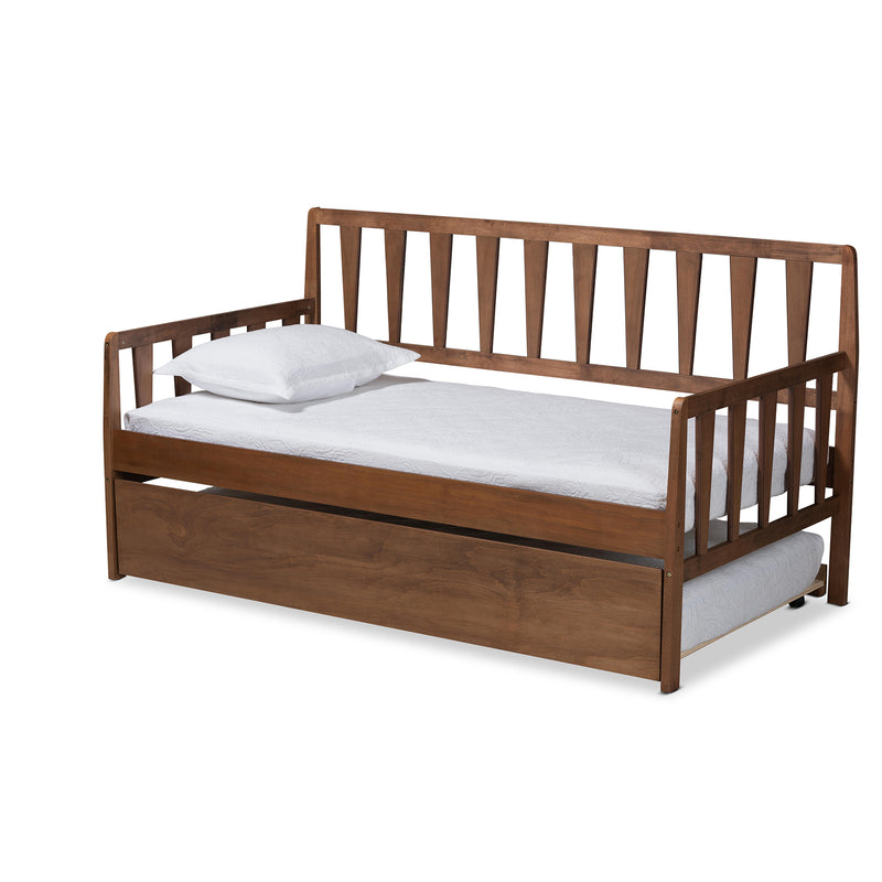 Midori Modern Daybed & Trundle Roll-Out with Roll-Out Trundle Bed-Daybed & Trundle-Baxton Studio - WI-Wall2Wall Furnishings