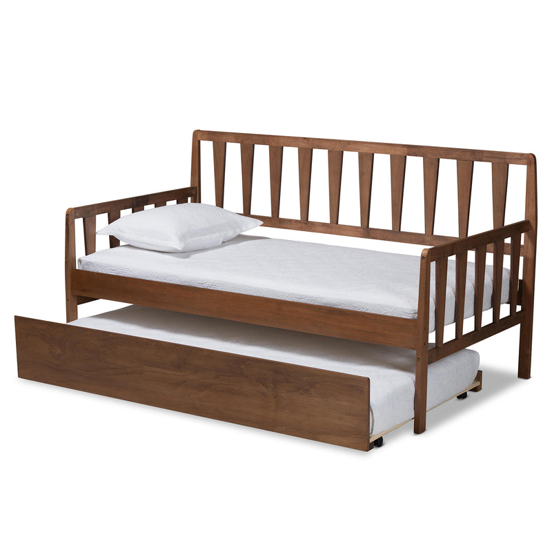 Midori Modern Daybed & Trundle Roll-Out with Roll-Out Trundle Bed-Daybed & Trundle-Baxton Studio - WI-Wall2Wall Furnishings