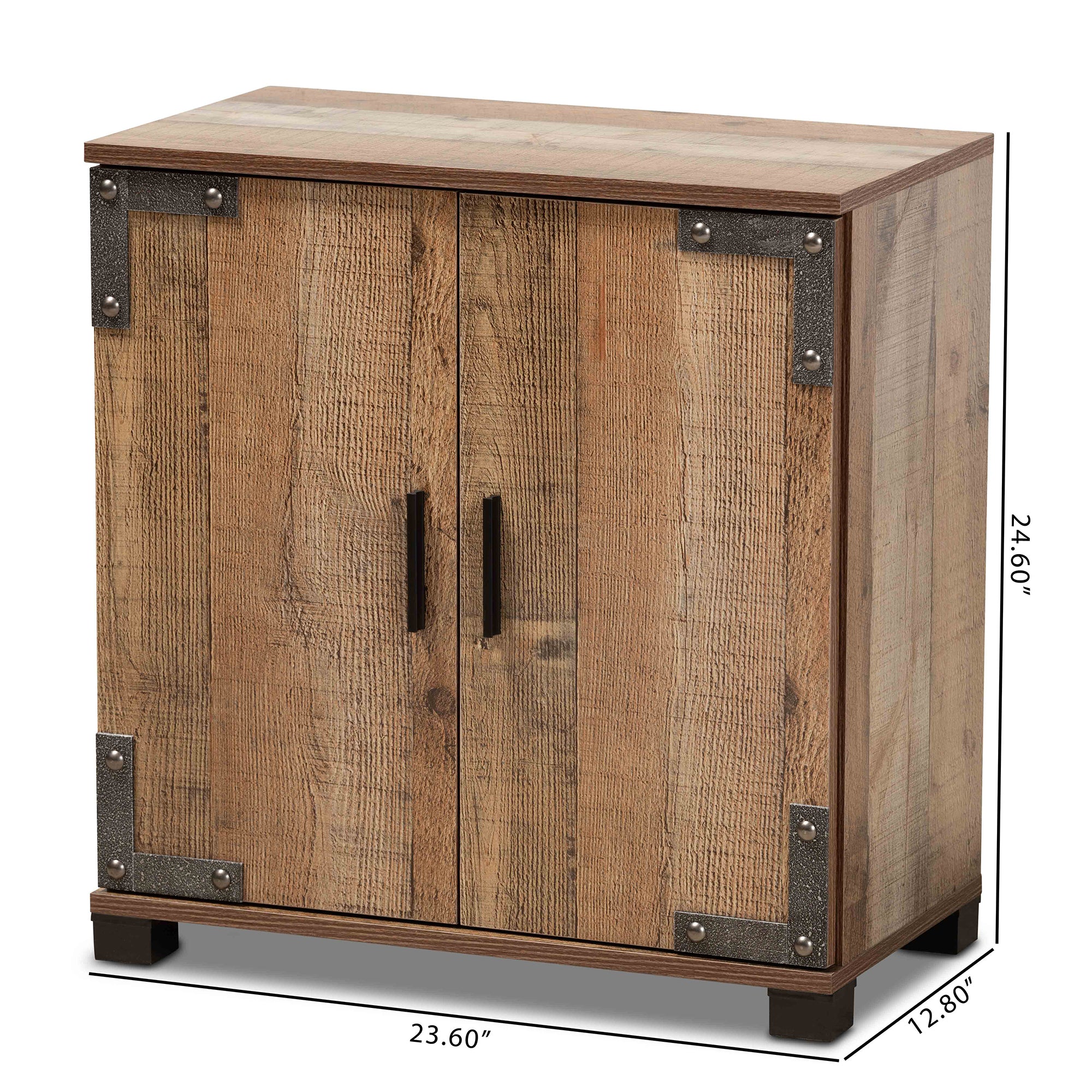 Cyrille Rustic Shoe Cabinet 2-Door-Shoe Cabinet-Baxton Studio - WI-Wall2Wall Furnishings