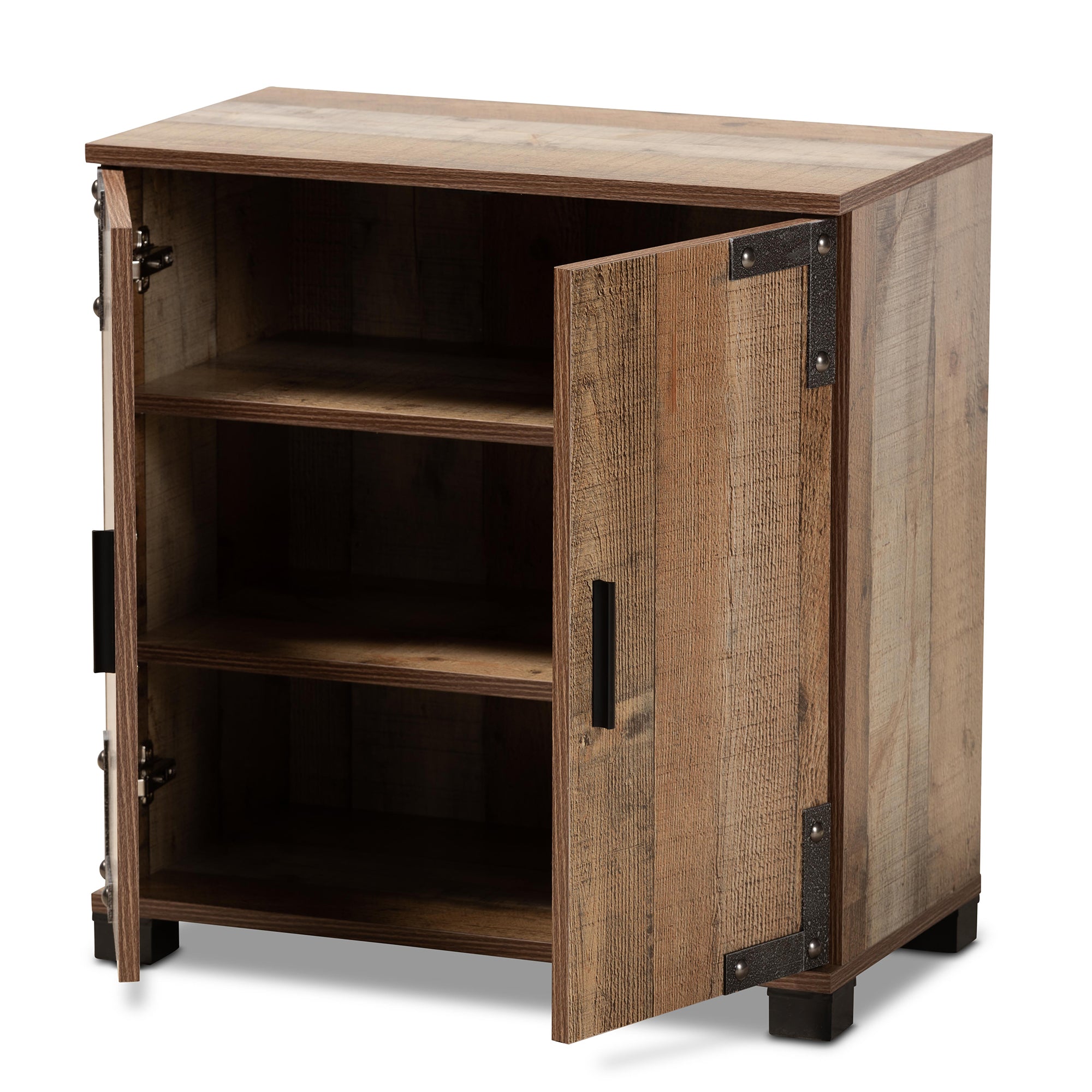 Cyrille Rustic Shoe Cabinet 2-Door-Shoe Cabinet-Baxton Studio - WI-Wall2Wall Furnishings