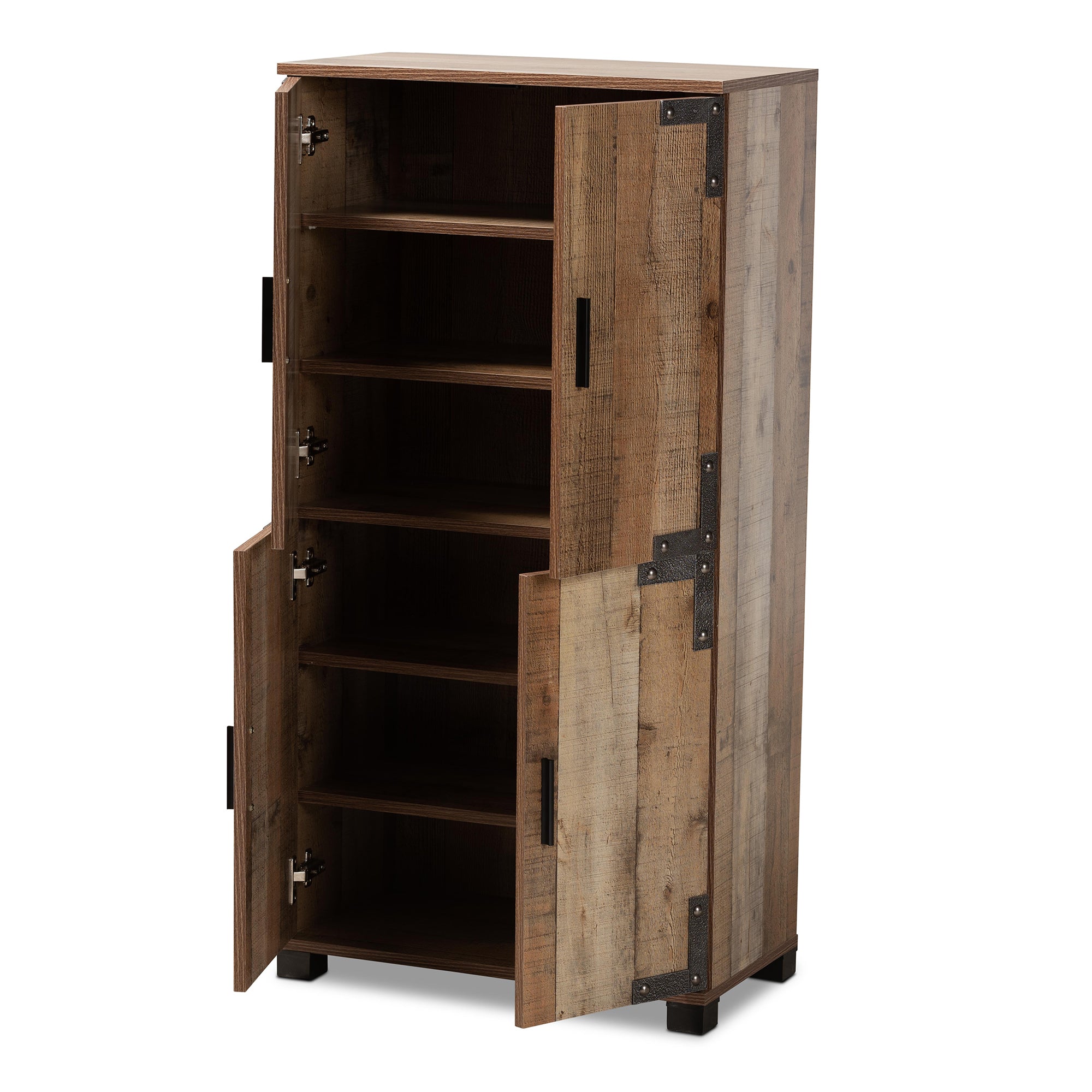 Cyrille Rustic Shoe Cabinet 4-Door-Shoe Cabinet-Baxton Studio - WI-Wall2Wall Furnishings