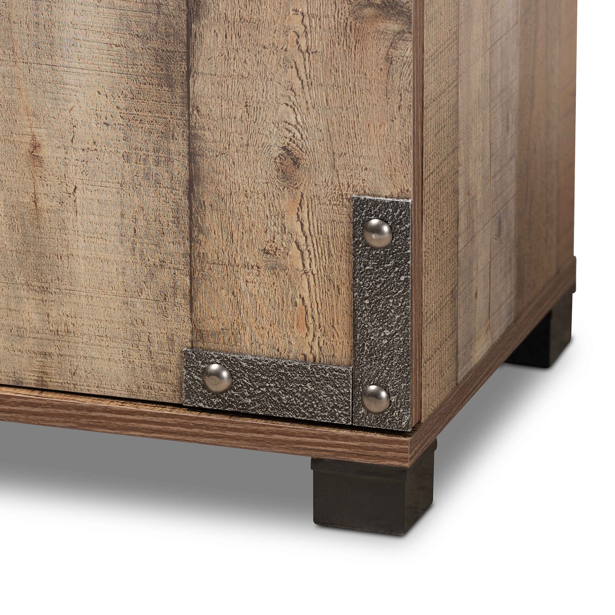 Cyrille Rustic Shoe Cabinet 4-Door-Shoe Cabinet-Baxton Studio - WI-Wall2Wall Furnishings