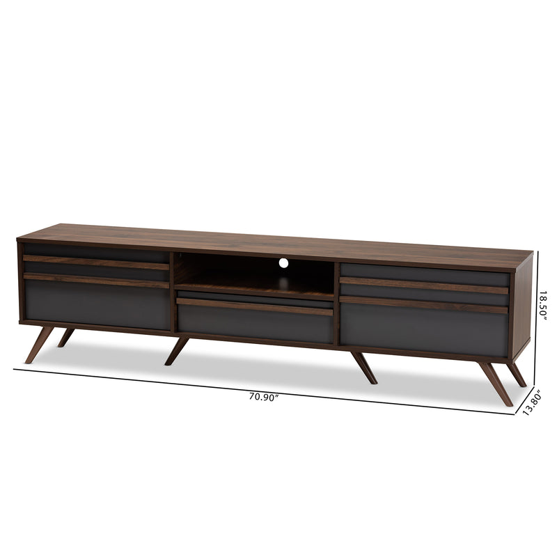 Naoki Modern TV Stand Two-Tone with Drop-Down Compartments-TV Stand-Baxton Studio - WI-Wall2Wall Furnishings