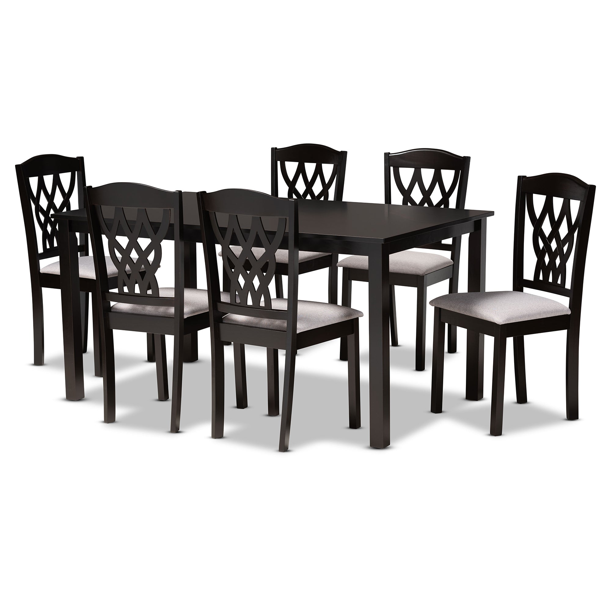 Salem Modern Dining Table & Six (6) Dining Chairs 7-Piece-Dining Set-Baxton Studio - WI-Wall2Wall Furnishings