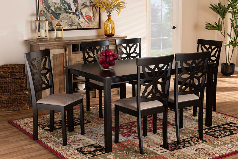 Dallas Modern Dining Table & Six (6) Dining Chairs 7-Piece-Dining Set-Baxton Studio - WI-Wall2Wall Furnishings