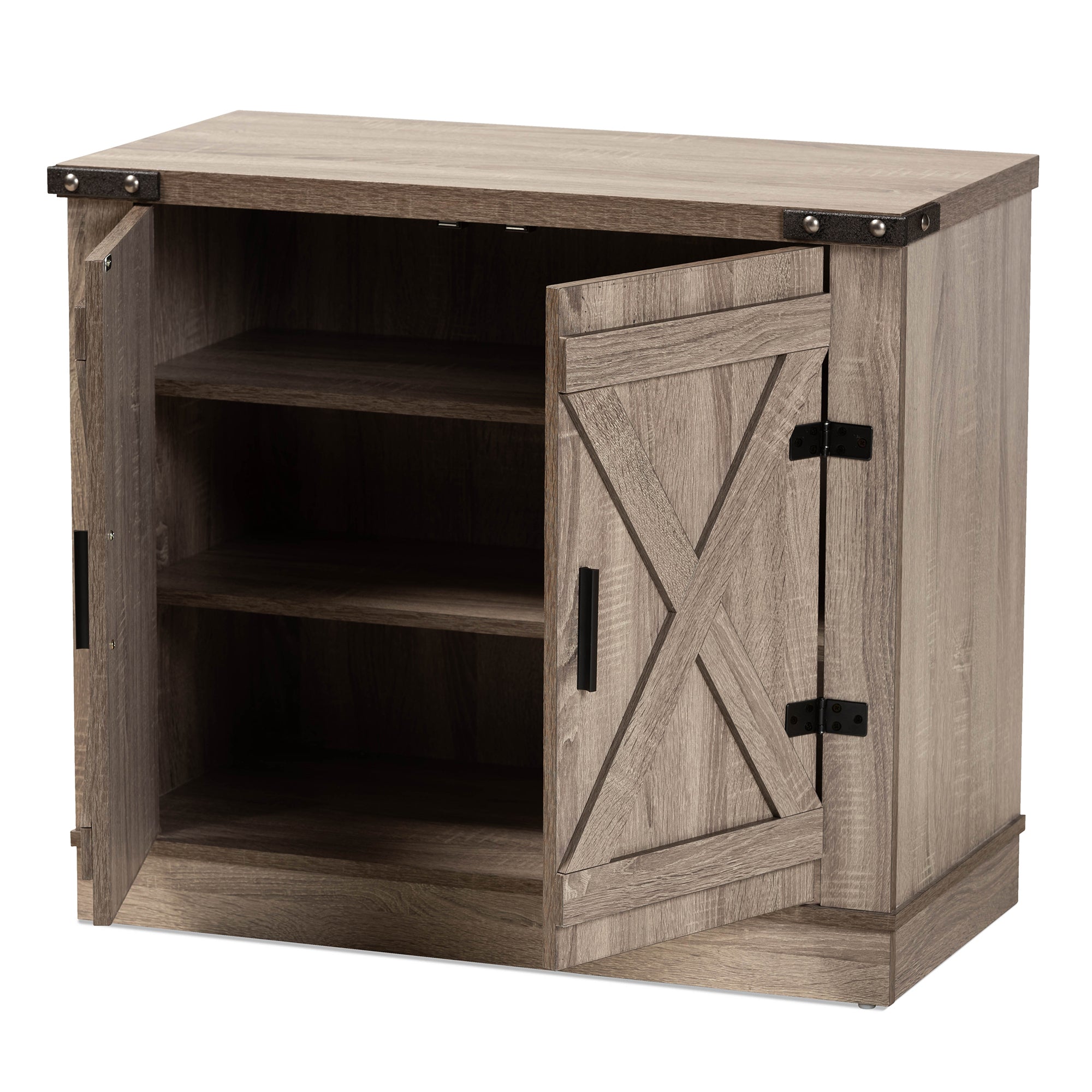 Wayne Contemporary Shoe Cabinet 2-Door-Shoe Cabinet-Baxton Studio - WI-Wall2Wall Furnishings