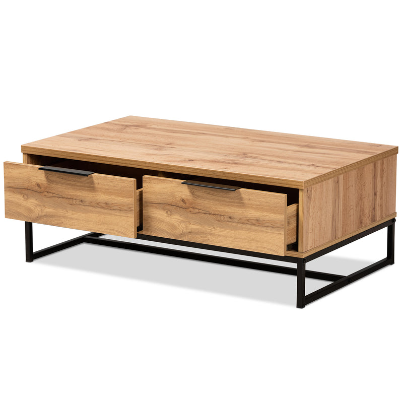 Franklin Modern Coffee Table 2-Drawer-Coffee Table-Baxton Studio - WI-Wall2Wall Furnishings