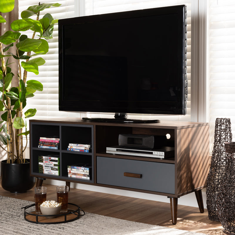 Garrick Modern TV Stand Two-Tone 1-Drawer-TV Stand-Baxton Studio - WI-Wall2Wall Furnishings
