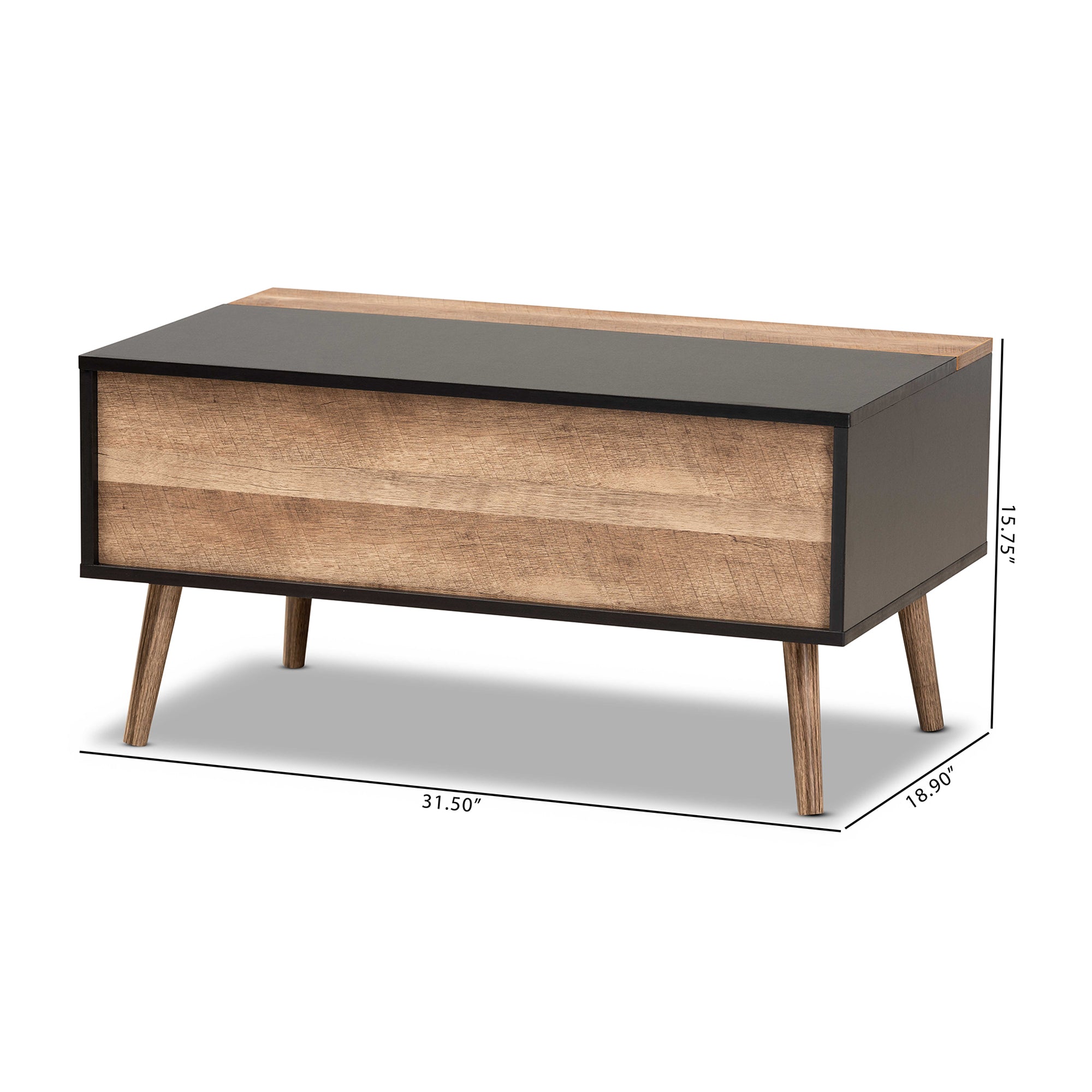 Jensen Modern Coffee Table Two-Tone with Storage Compartment-Coffee Table-Baxton Studio - WI-Wall2Wall Furnishings