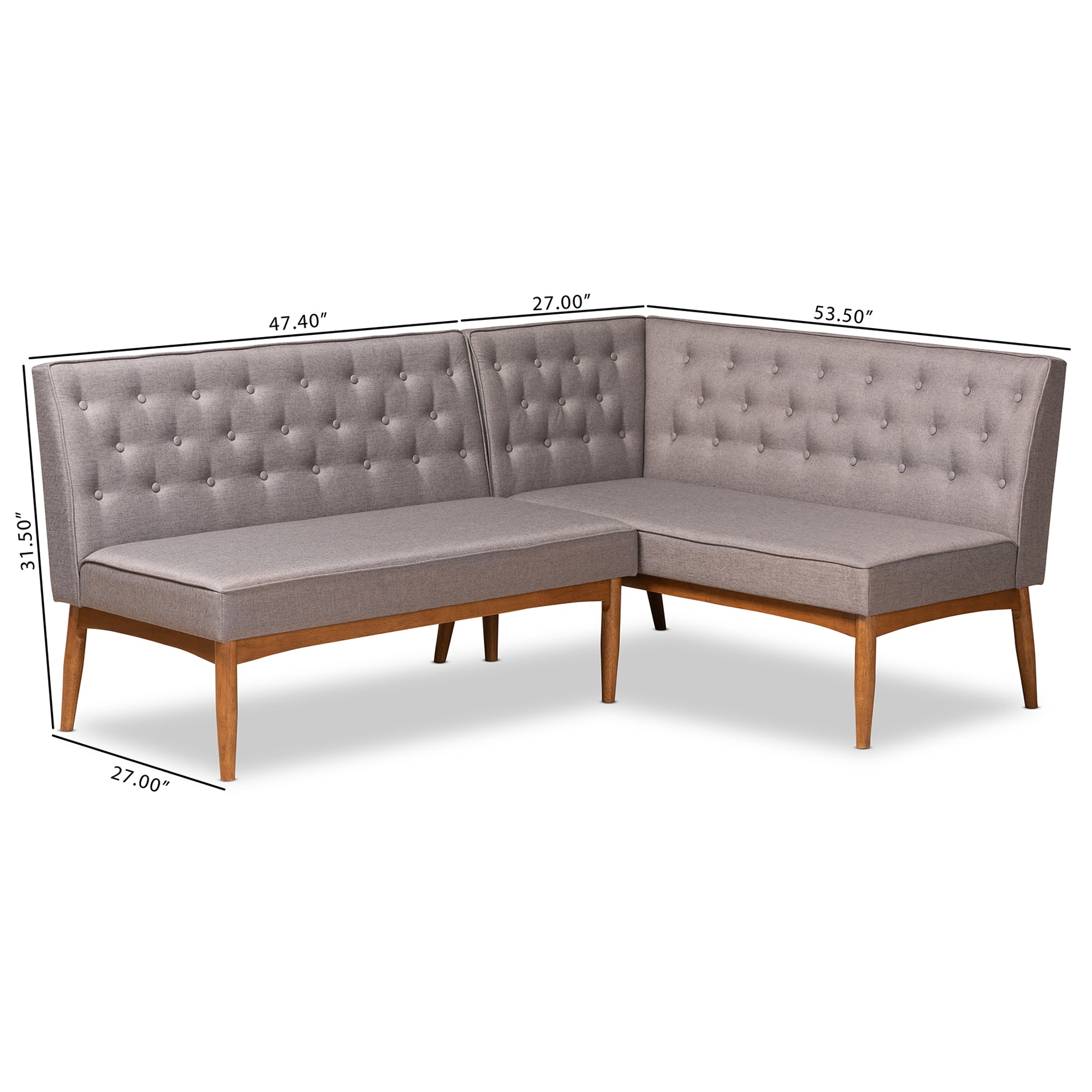 Riordan Mid-Century Dining Sofa Bench-Dining Sofa Bench-Baxton Studio - WI-Wall2Wall Furnishings