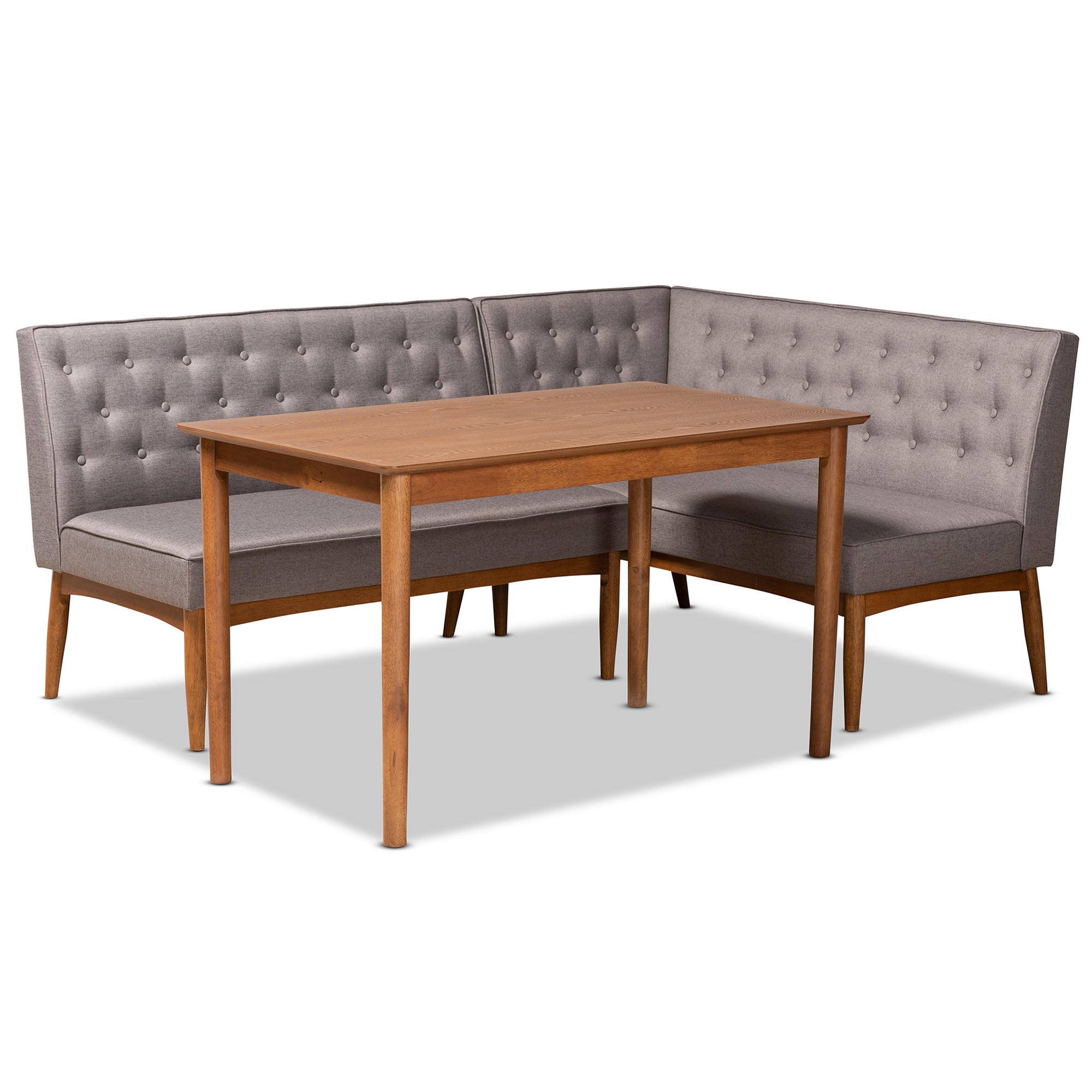 Riordan Mid-Century Table & Dining Sofa Bench-Dining Set-Baxton Studio - WI-Wall2Wall Furnishings