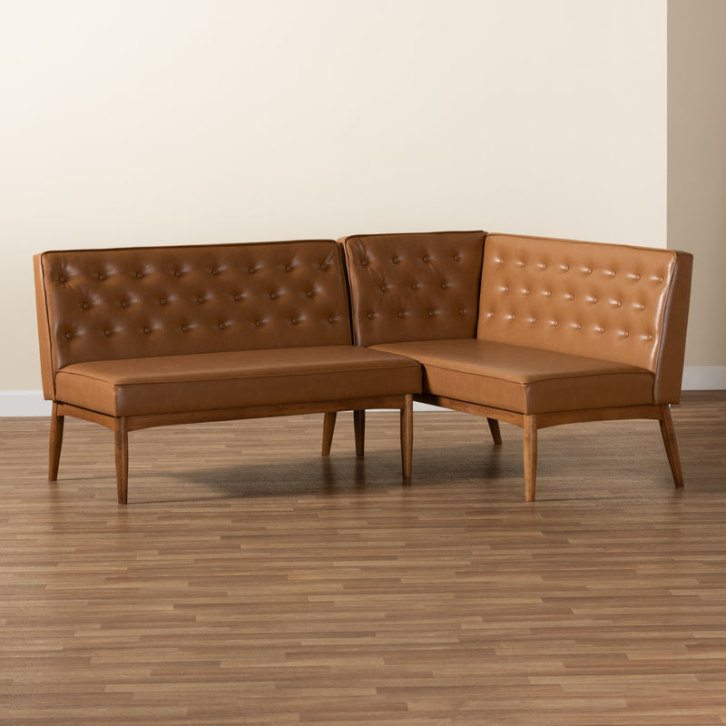 Riordan Mid-Century Dining Sofa Bench-Dining Sofa Bench-Baxton Studio - WI-Wall2Wall Furnishings