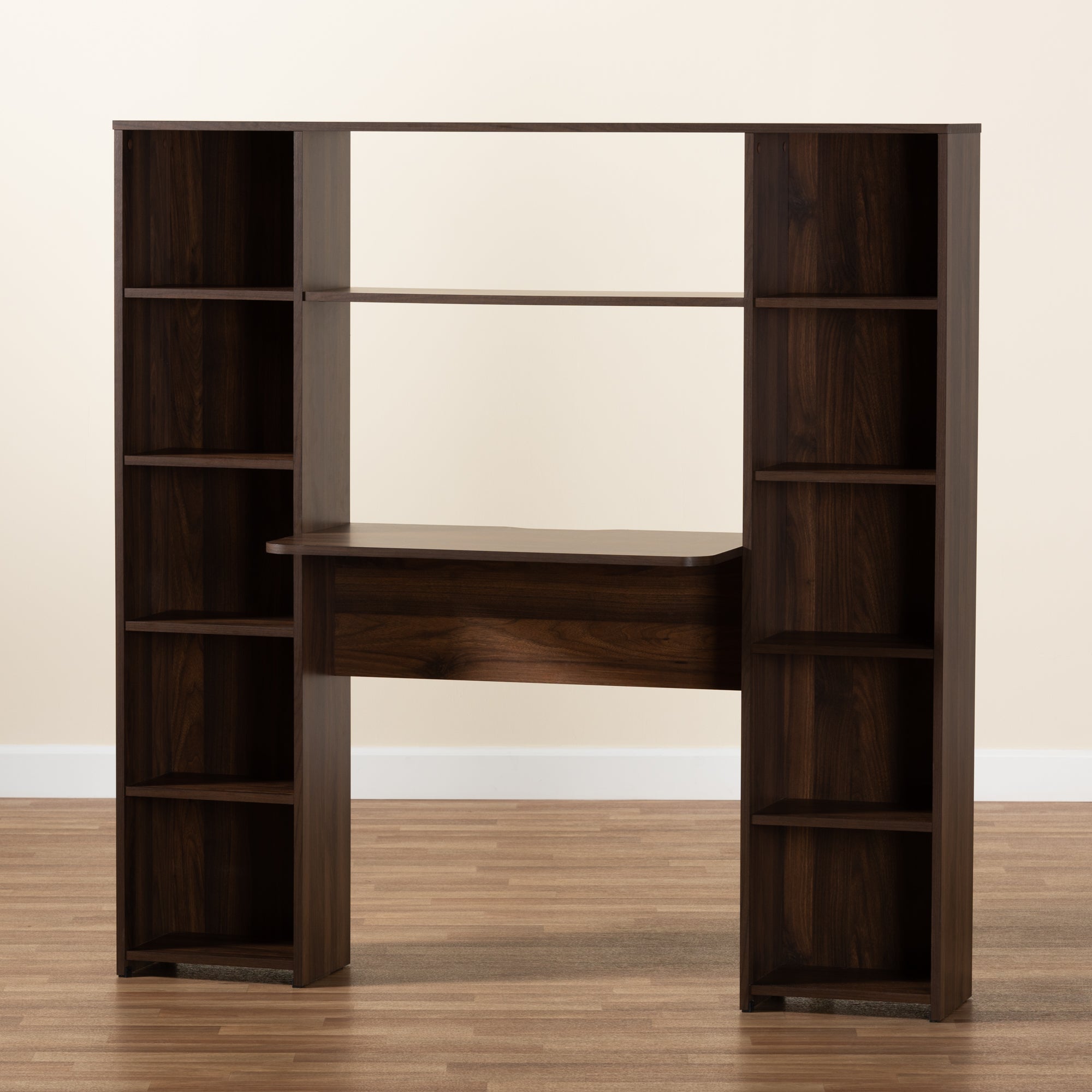 Ezra Modern Desk with Shelves-Desk-Baxton Studio - WI-Wall2Wall Furnishings