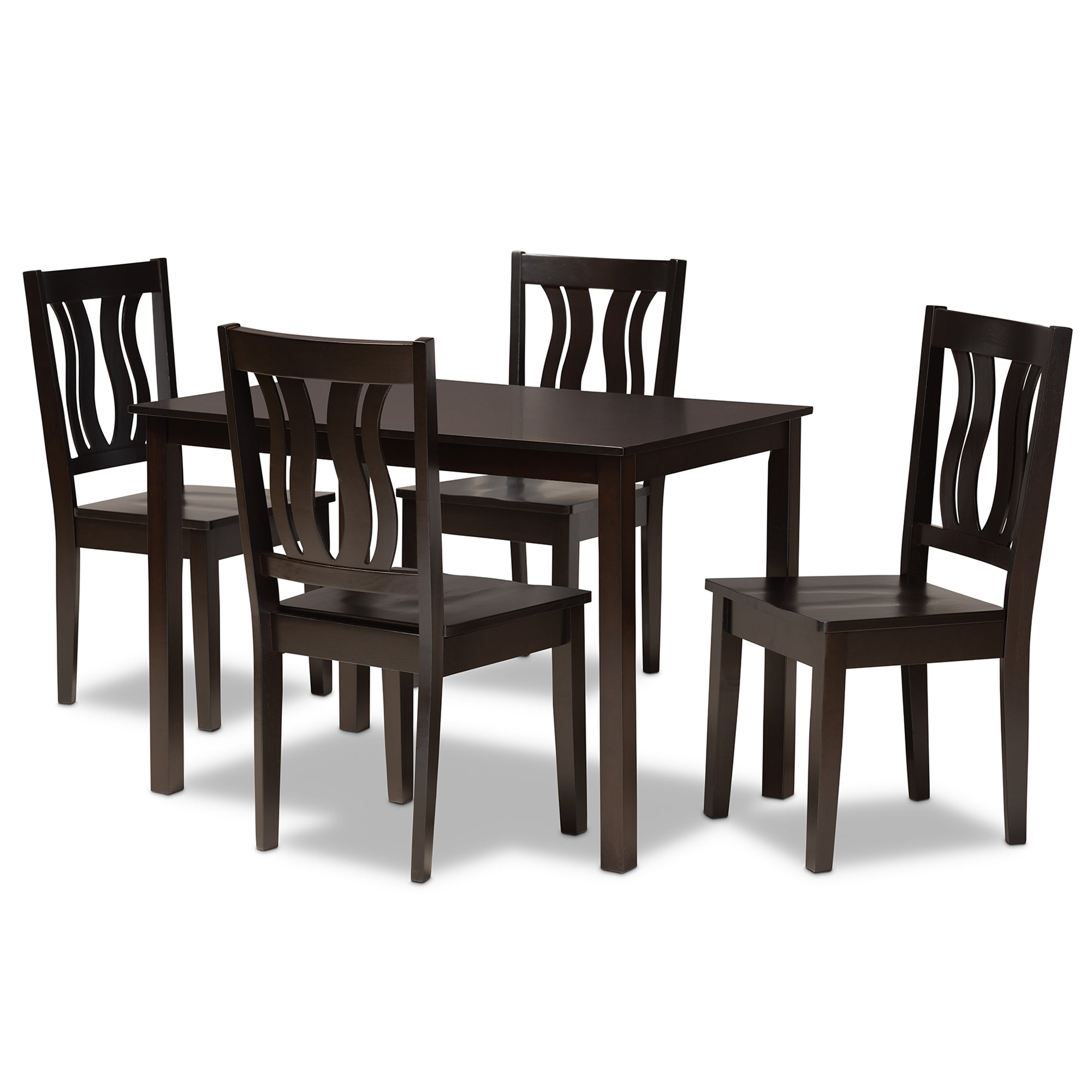 Zamira Modern Table & Dining Chairs 5-Piece-Dining Set-Baxton Studio - WI-Wall2Wall Furnishings