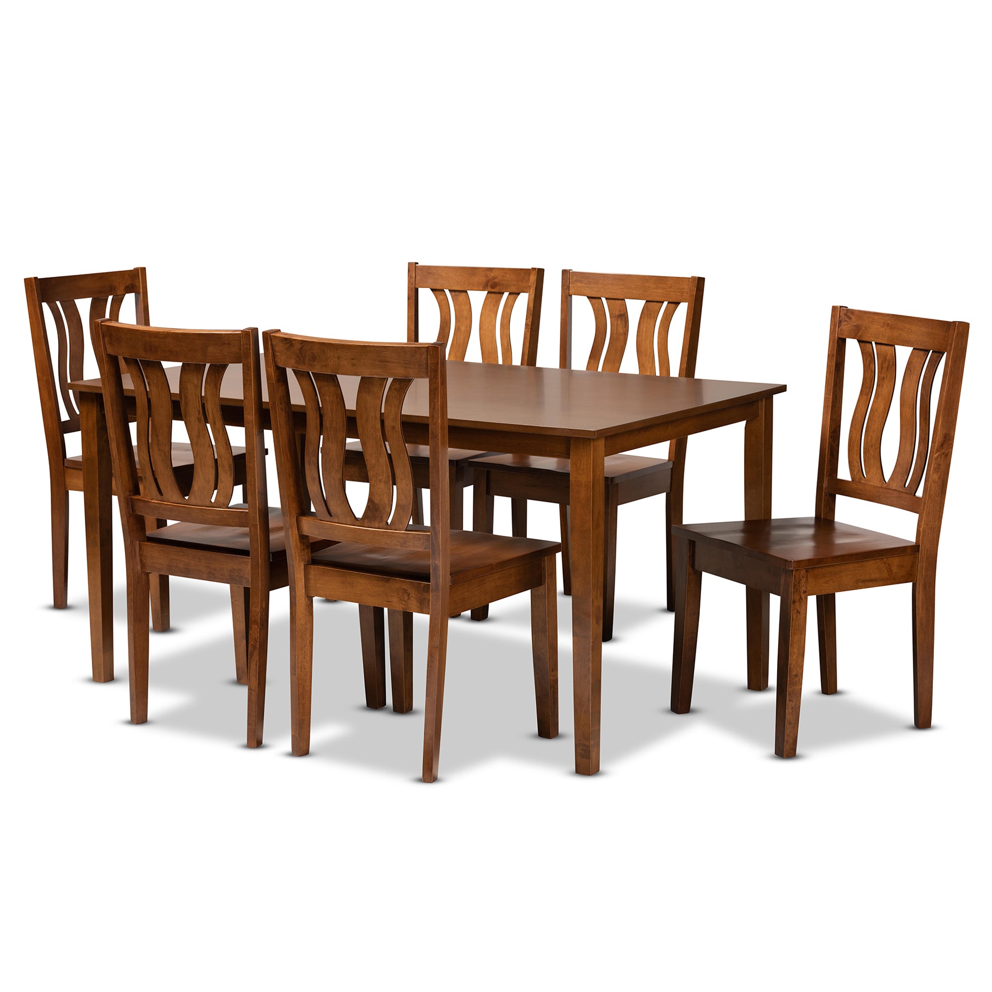 Zamira Modern Table & Six (6) Dining Chairs 7-Piece-Dining Set-Baxton Studio - WI-Wall2Wall Furnishings