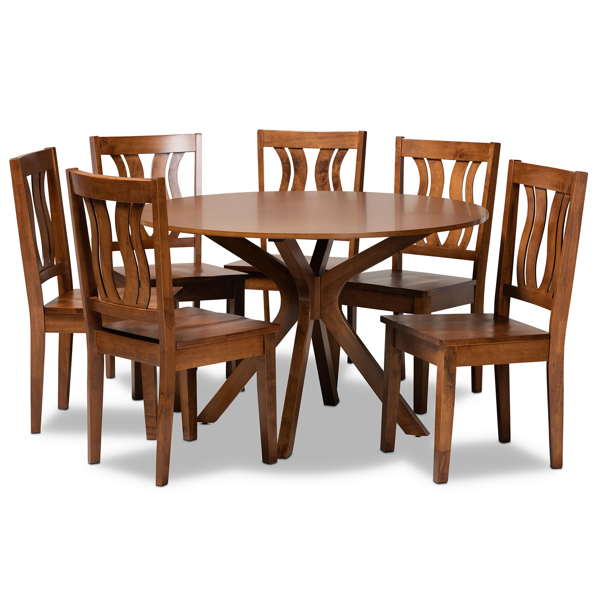 Mare Modern Table & Six (6) Dining Chairs 7-Piece-Dining Set-Baxton Studio - WI-Wall2Wall Furnishings