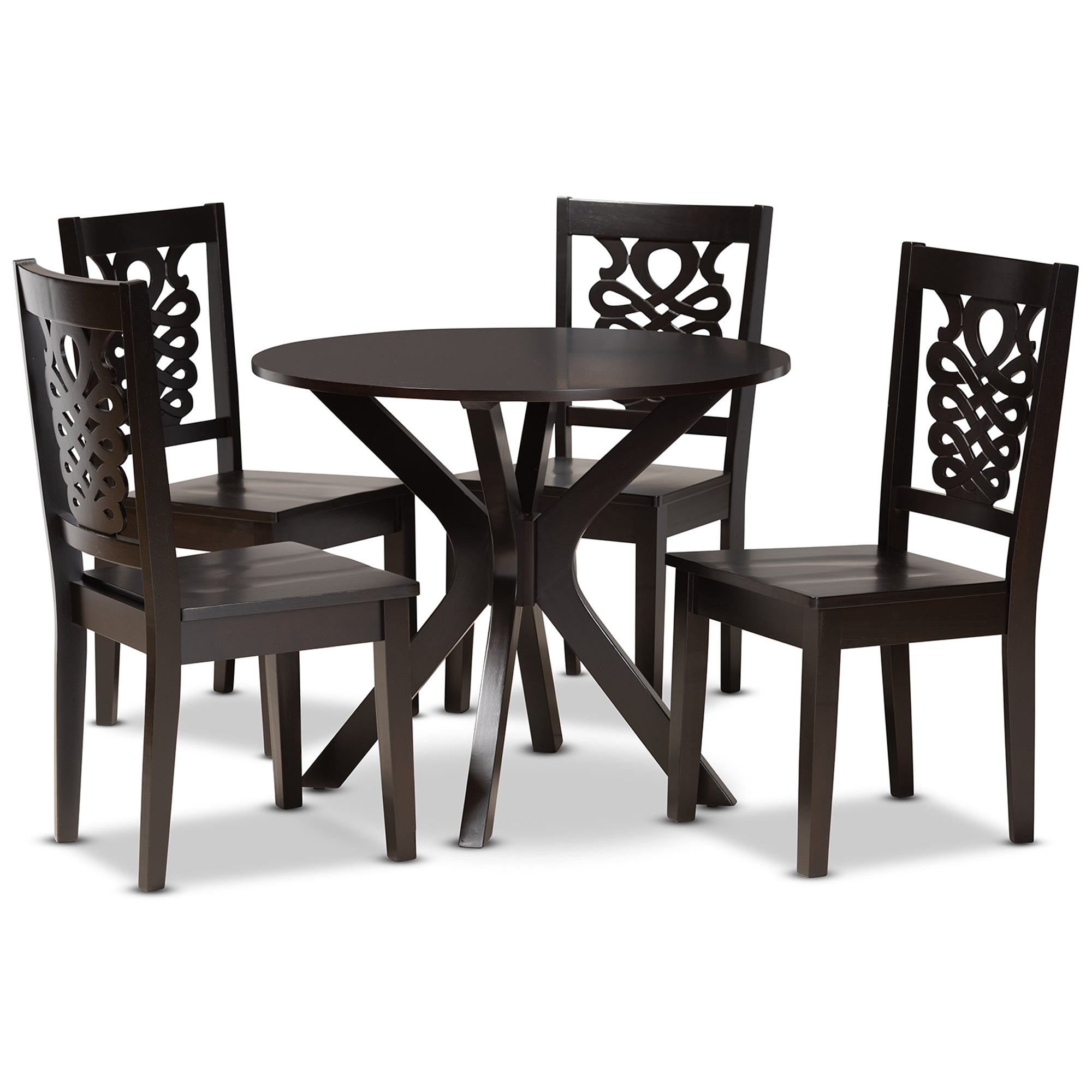 Liese Modern Table & Dining Chairs 5-Piece-Dining Set-Baxton Studio - WI-Wall2Wall Furnishings
