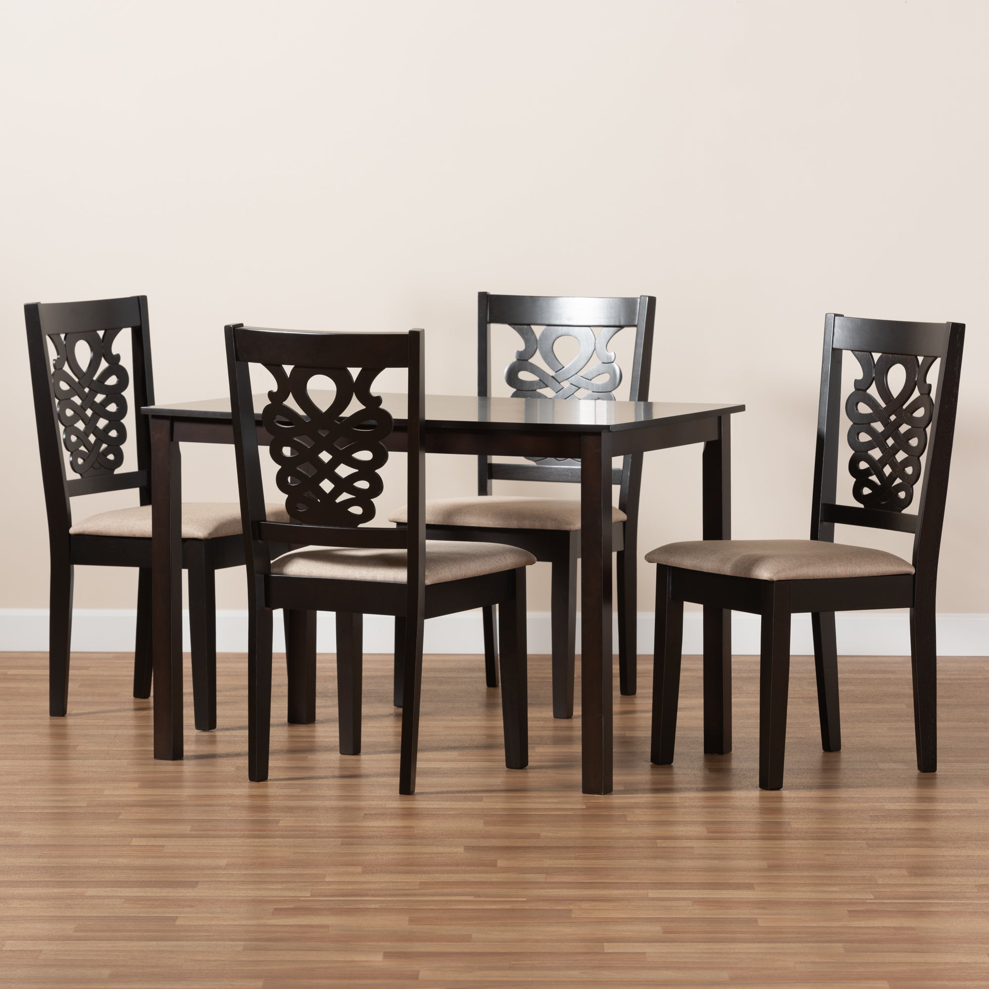 Gervais Modern Dining Table & Dining Chairs 5-Piece-Dining Set-Baxton Studio - WI-Wall2Wall Furnishings