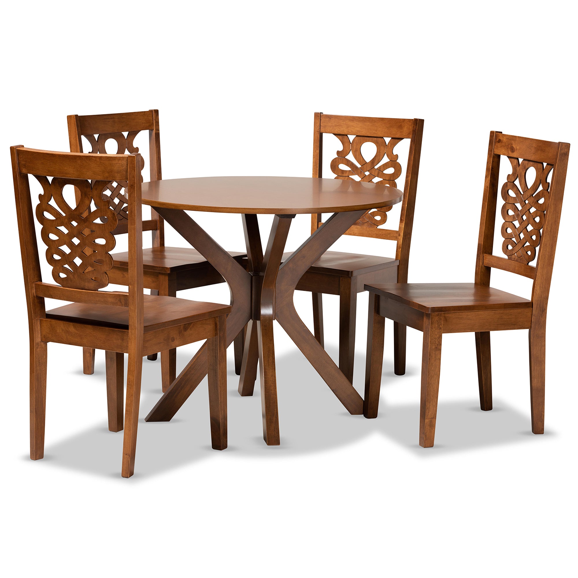 Liese Modern Dining Table & Dining Chairs 5-Piece-Dining Set-Baxton Studio - WI-Wall2Wall Furnishings