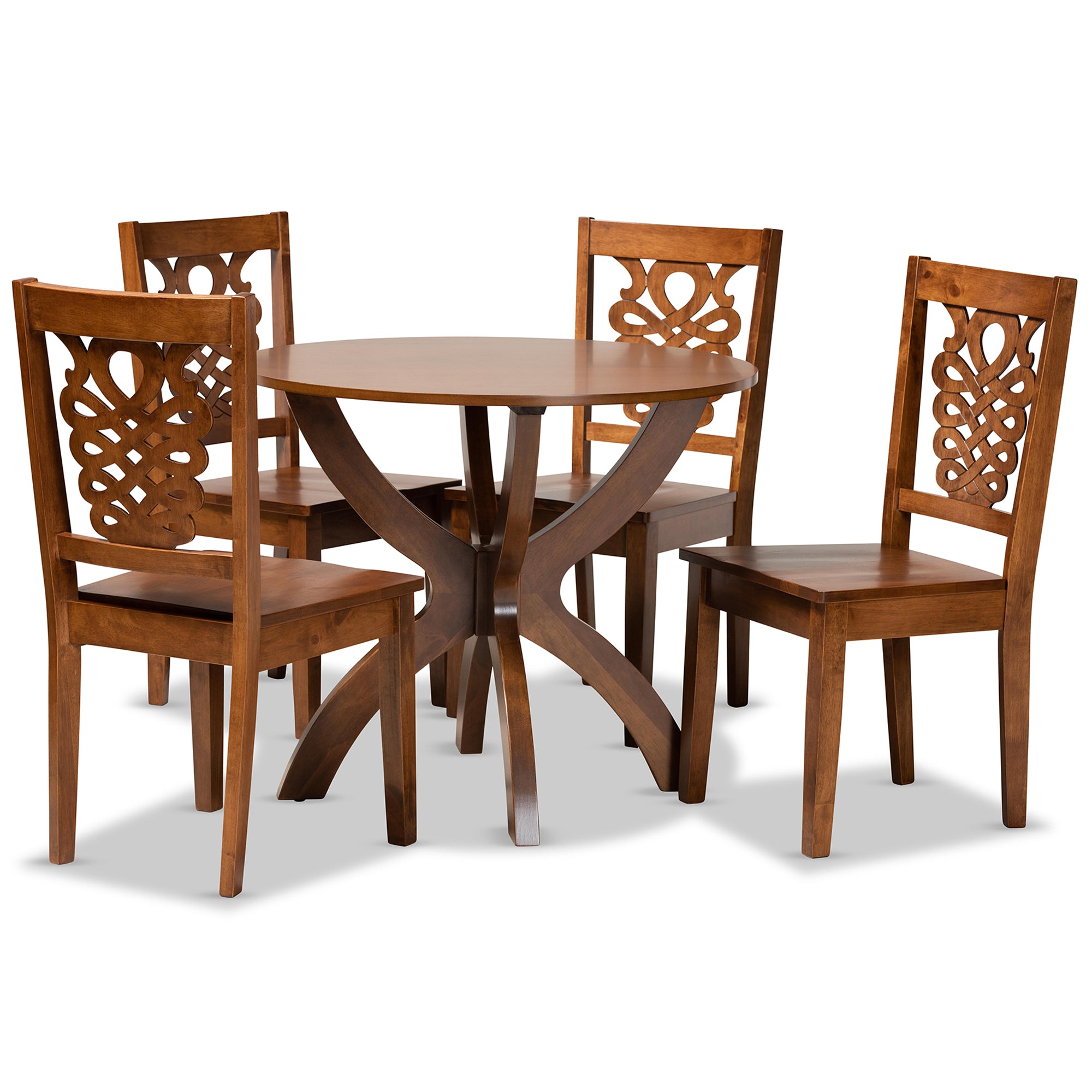 Wanda Modern Dining Table & Dining Chairs 5-Piece-Dining Set-Baxton Studio - WI-Wall2Wall Furnishings