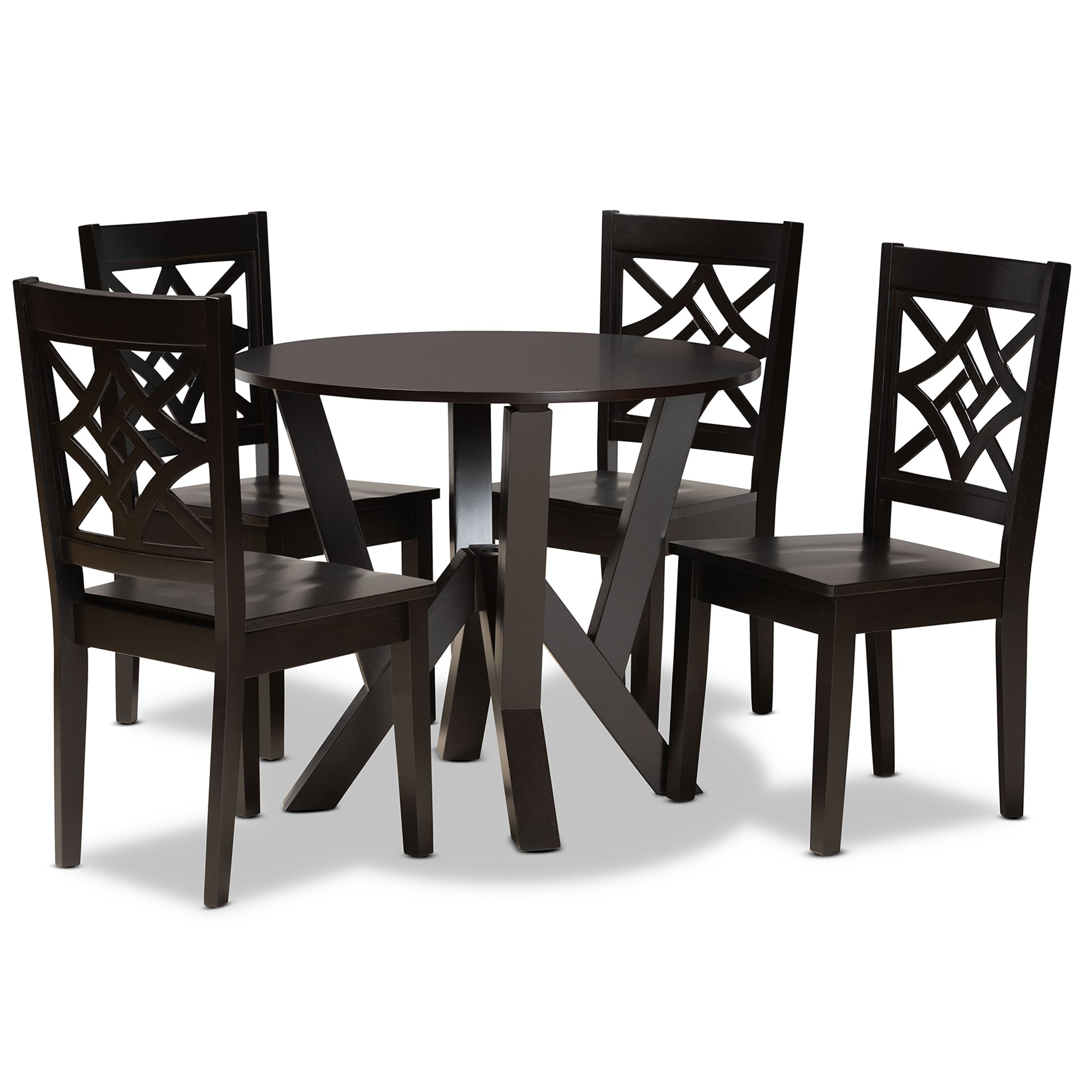 Kaila Modern Table & Dining Chairs 5-Piece-Dining Set-Baxton Studio - WI-Wall2Wall Furnishings