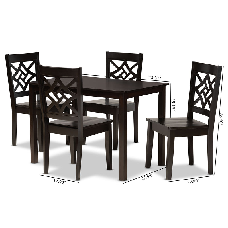 Nicolette Modern Table & Dining Chairs 5-Piece-Dining Set-Baxton Studio - WI-Wall2Wall Furnishings