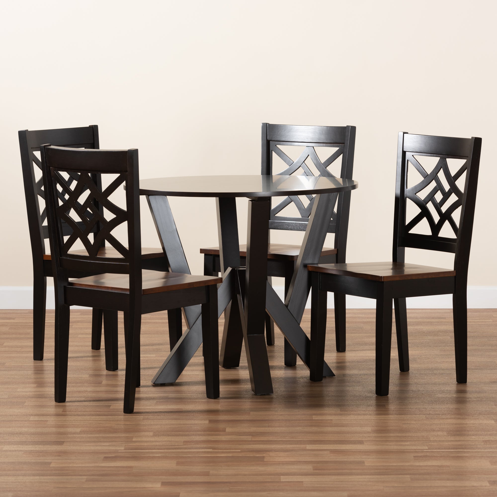 Kaila Modern Table & Dining Chairs Two-Tone 5-Piece-Dining Set-Baxton Studio - WI-Wall2Wall Furnishings