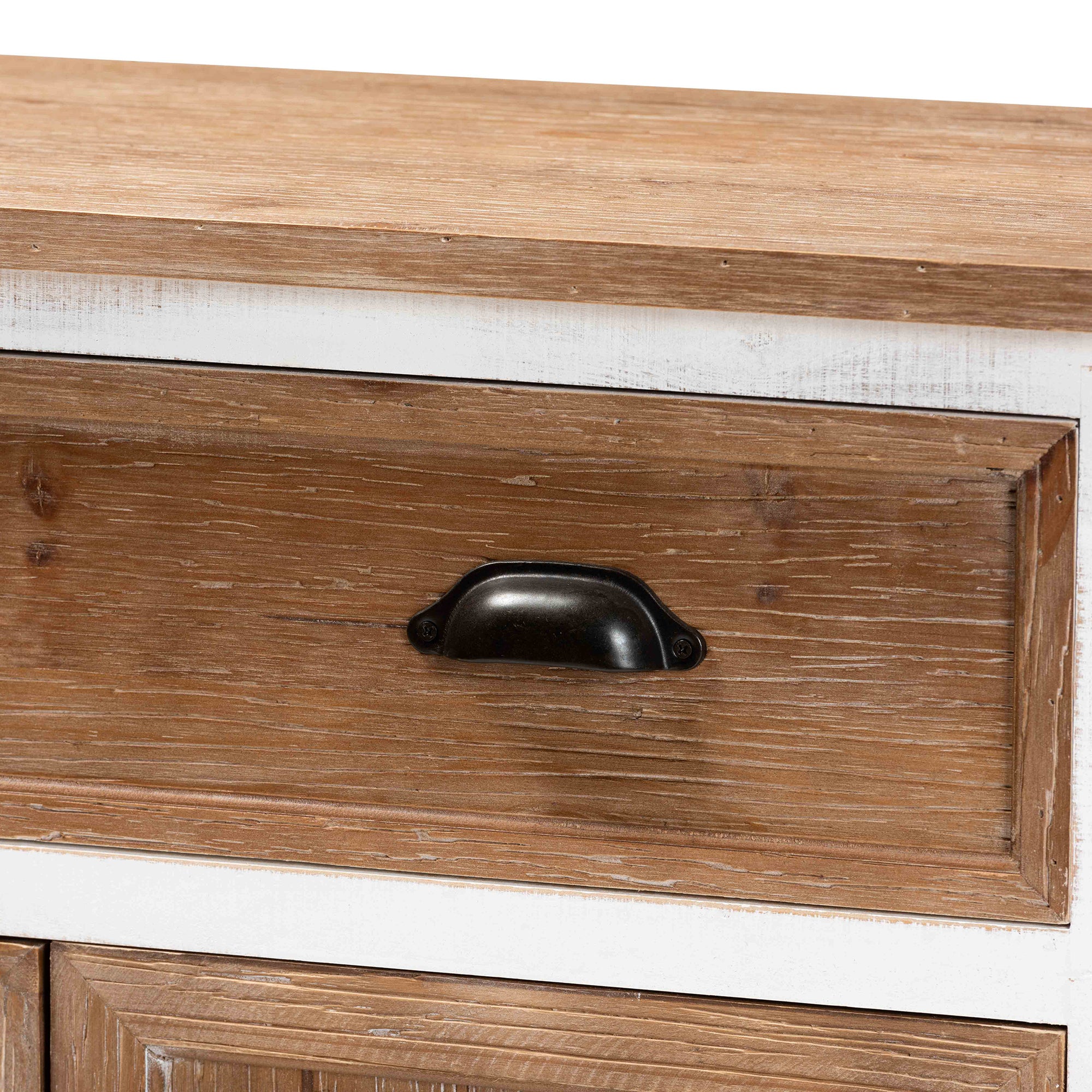 Glynn Rustic Storage Cabinet Two-Tone 2-Door-Storage Cabinet-Baxton Studio - WI-Wall2Wall Furnishings
