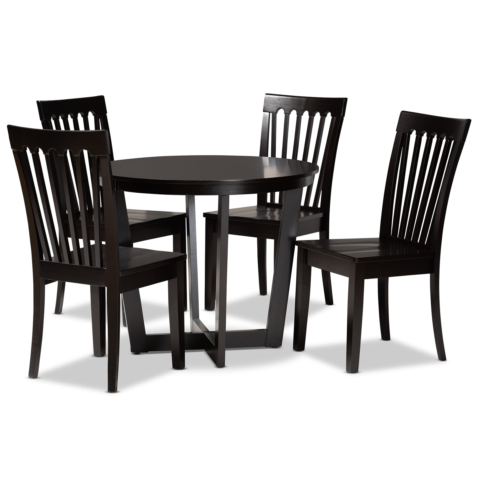 Sasa Modern Dining Table & Dining Chairs 5-Piece-Dining Set-Baxton Studio - WI-Wall2Wall Furnishings