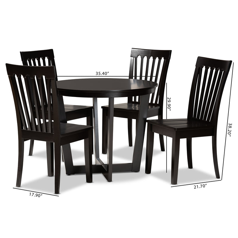 Sasa Modern Dining Table & Dining Chairs 5-Piece-Dining Set-Baxton Studio - WI-Wall2Wall Furnishings