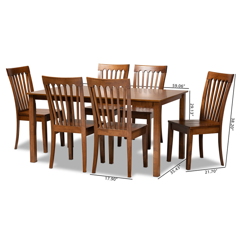 Erion Modern Table & Six (6) Dining Chairs 7-Piece-Dining Set-Baxton Studio - WI-Wall2Wall Furnishings