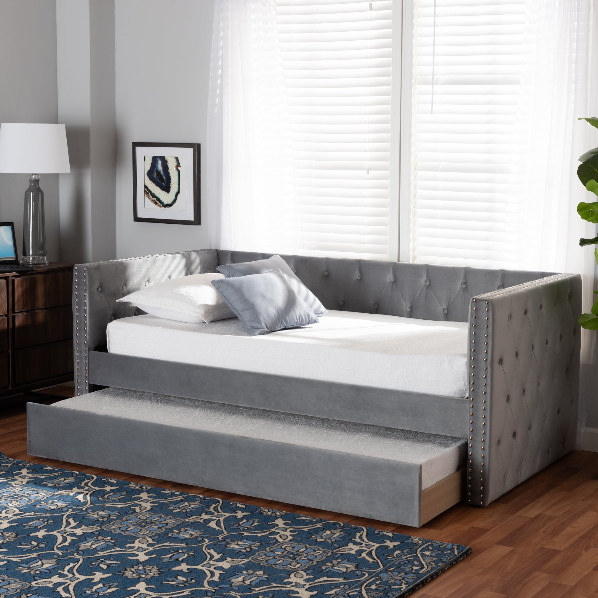 Larkin Contemporary Daybed with Trundle-Daybed & Trundle-Baxton Studio - WI-Wall2Wall Furnishings