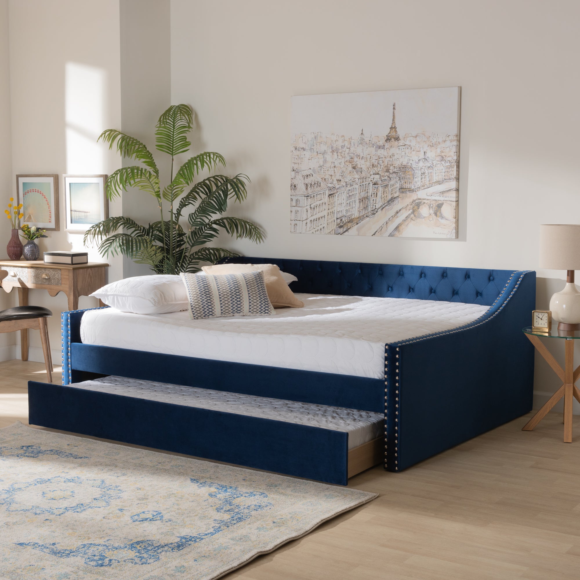 Raphael Contemporary Daybed with Trundle-Daybed & Trundle-Baxton Studio - WI-Wall2Wall Furnishings
