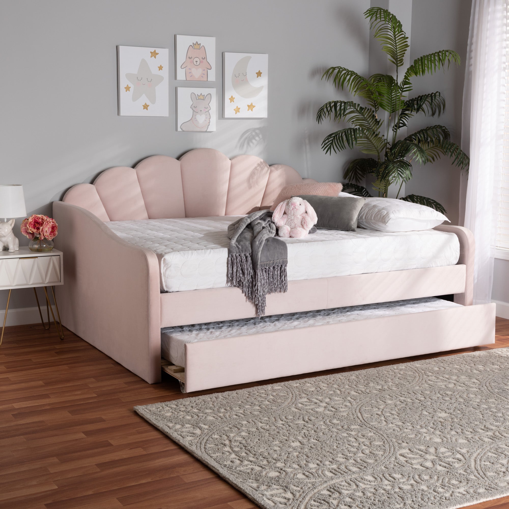 Timila Modern Daybed with Trundle-Daybed & Trundle-Baxton Studio - WI-Wall2Wall Furnishings
