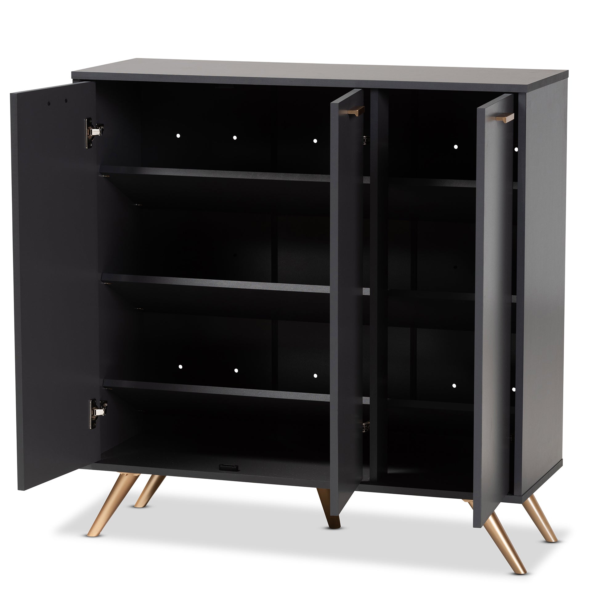 Kelson Contemporary Shoe Cabinet 3-Door-Shoe Cabinet-Baxton Studio - WI-Wall2Wall Furnishings
