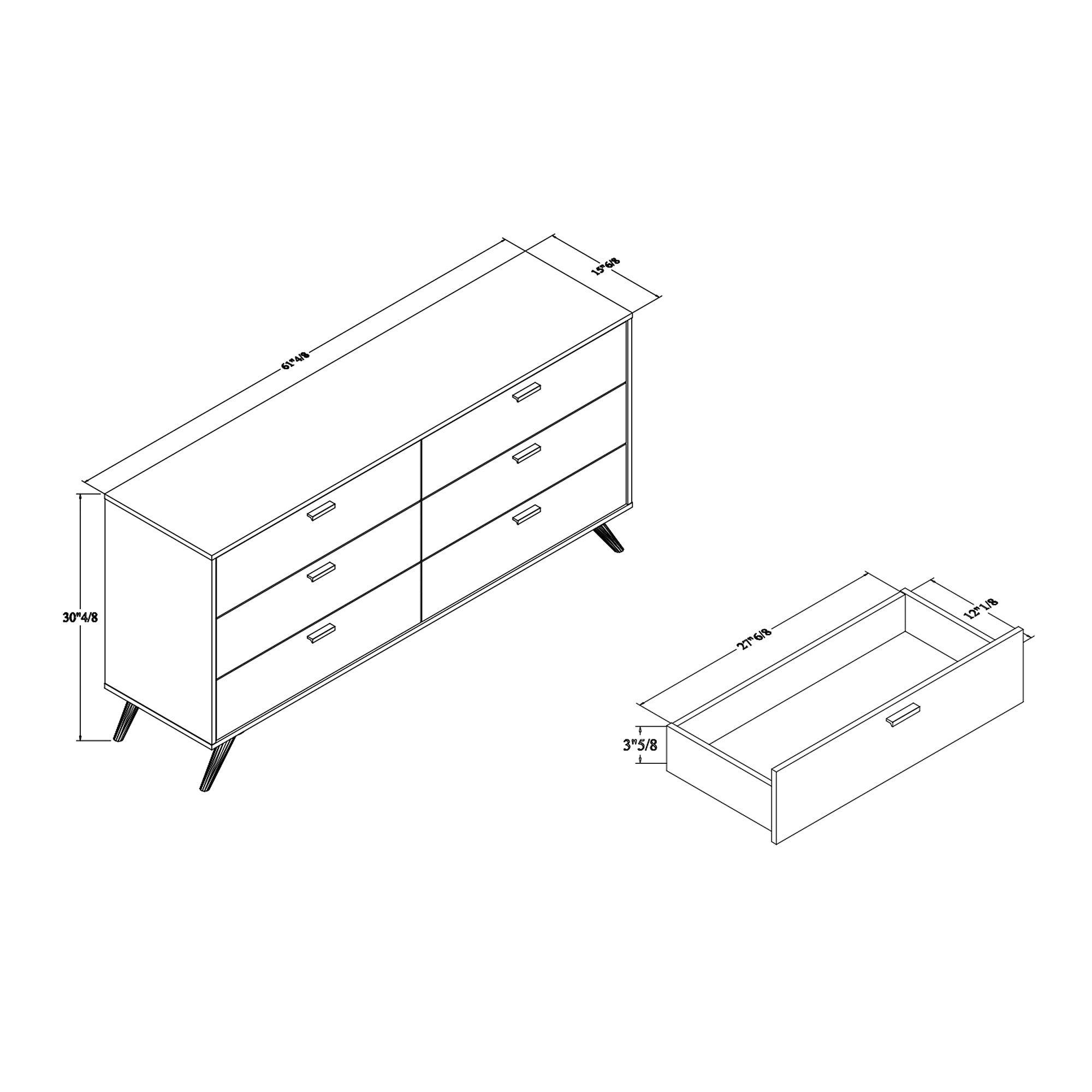Kelson Contemporary Dresser 6-Drawer-Dresser-Baxton Studio - WI-Wall2Wall Furnishings