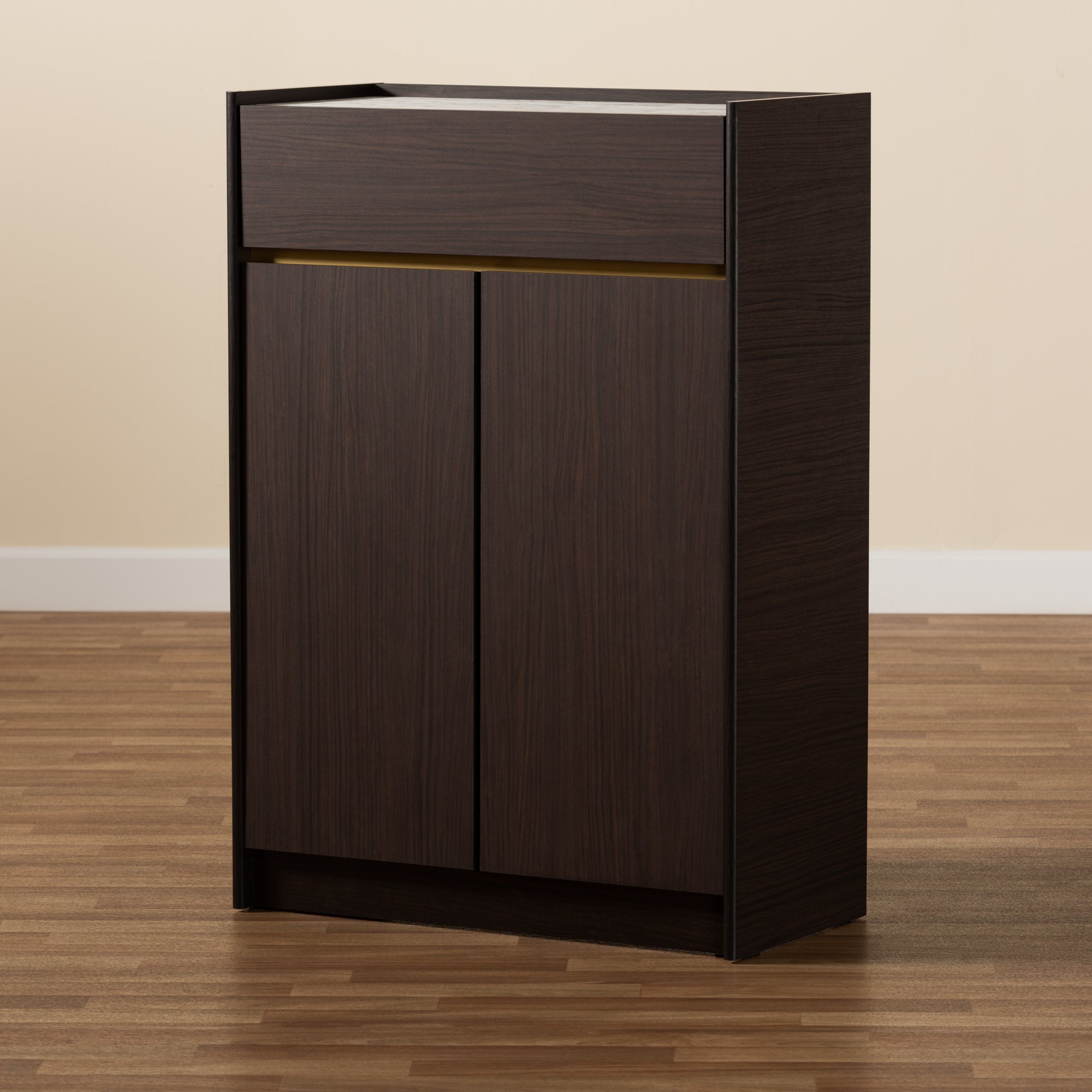 Walker Contemporary Shoe Cabinet with Faux Marble Top-Shoe Cabinet-Baxton Studio - WI-Wall2Wall Furnishings