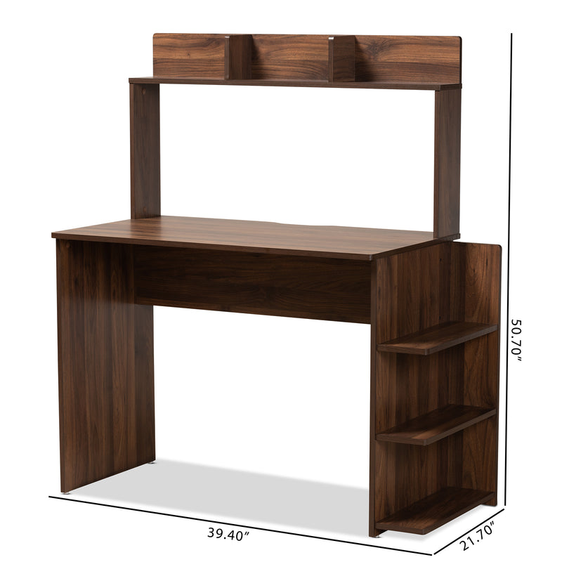 Garnet Modern Desk with Shelves-Desk-Baxton Studio - WI-Wall2Wall Furnishings