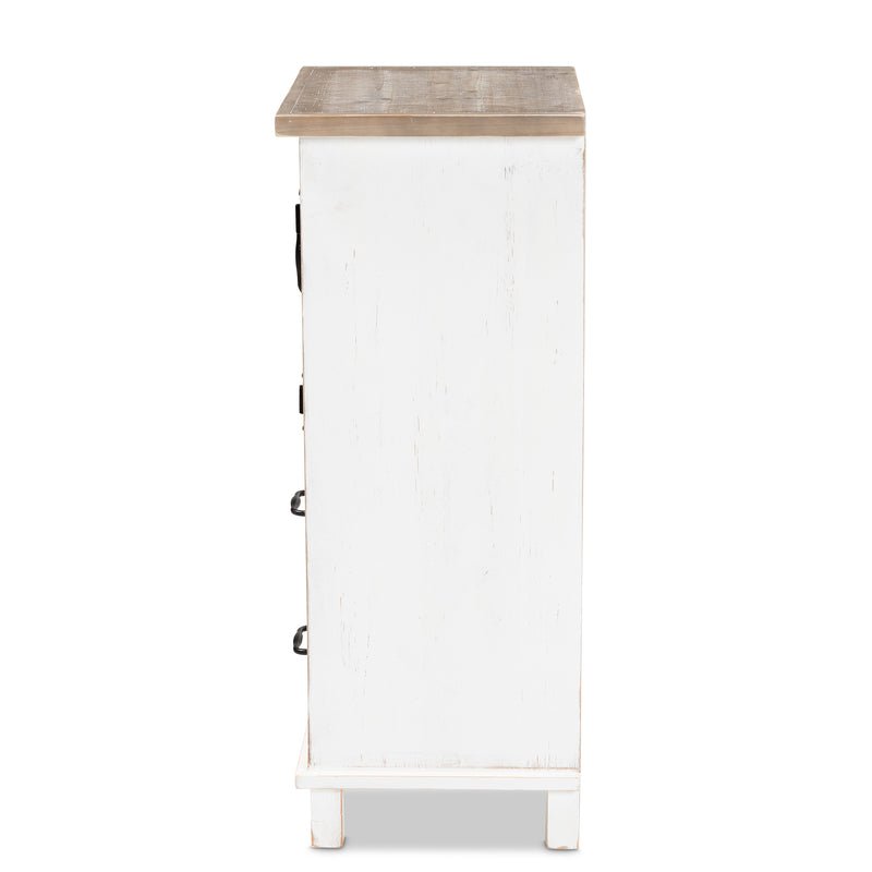 Faron Traditional Storage Cabinet Two-Tone 2-Drawer-Storage Cabinet-Baxton Studio - WI-Wall2Wall Furnishings