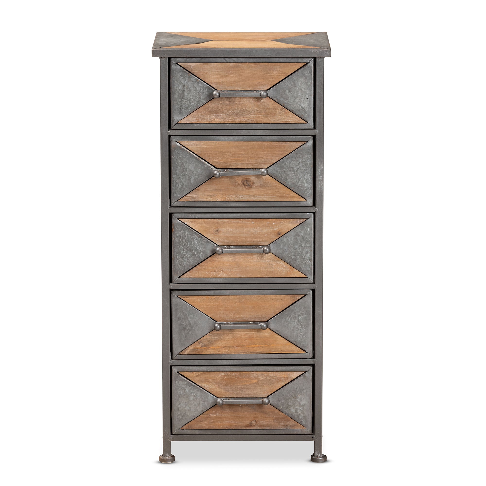 Laurel Rustic Storage Cabinet 5-Drawer-Storage Cabinet-Baxton Studio - WI-Wall2Wall Furnishings
