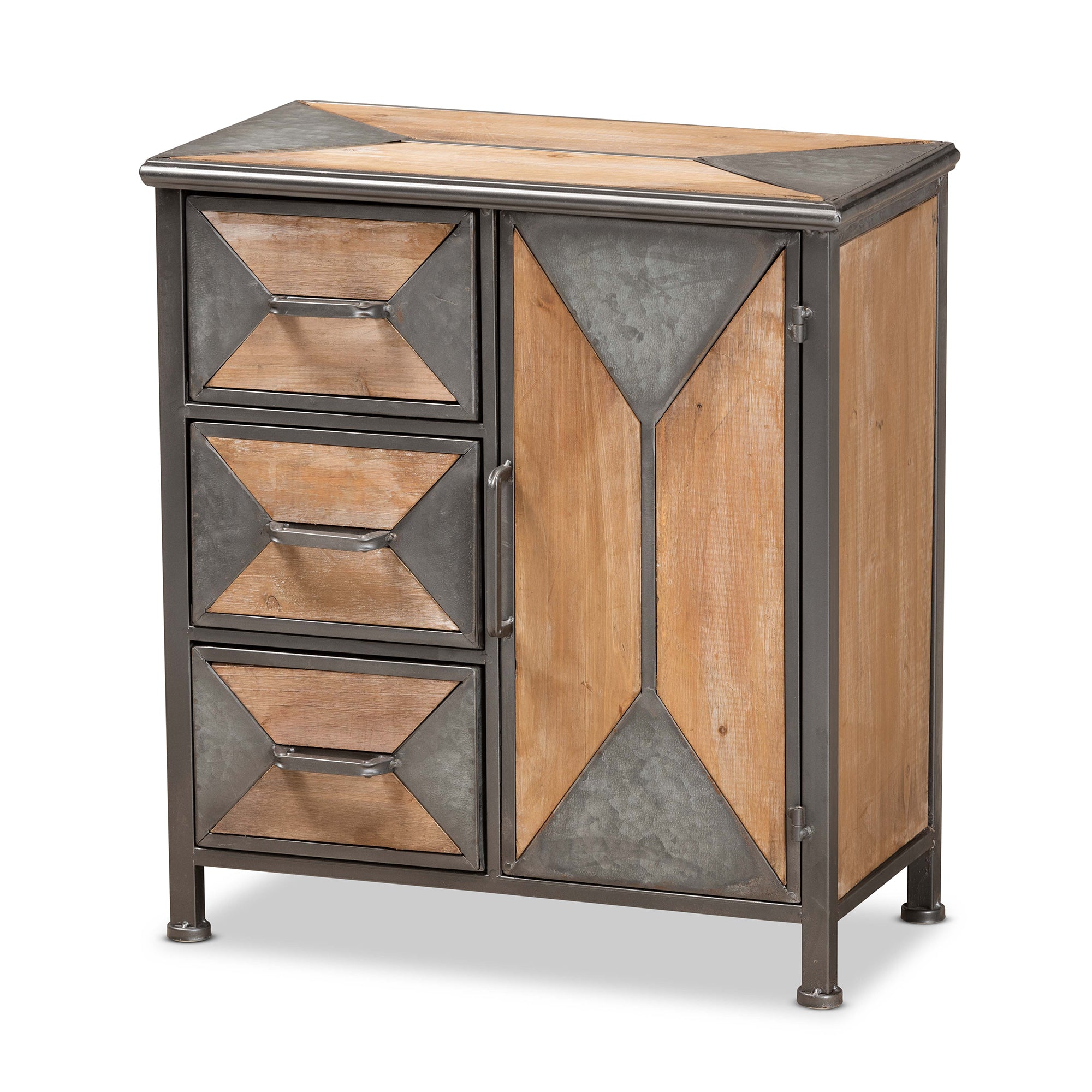 Laurel Rustic Storage Cabinet 3-Drawer-Storage Cabinet-Baxton Studio - WI-Wall2Wall Furnishings
