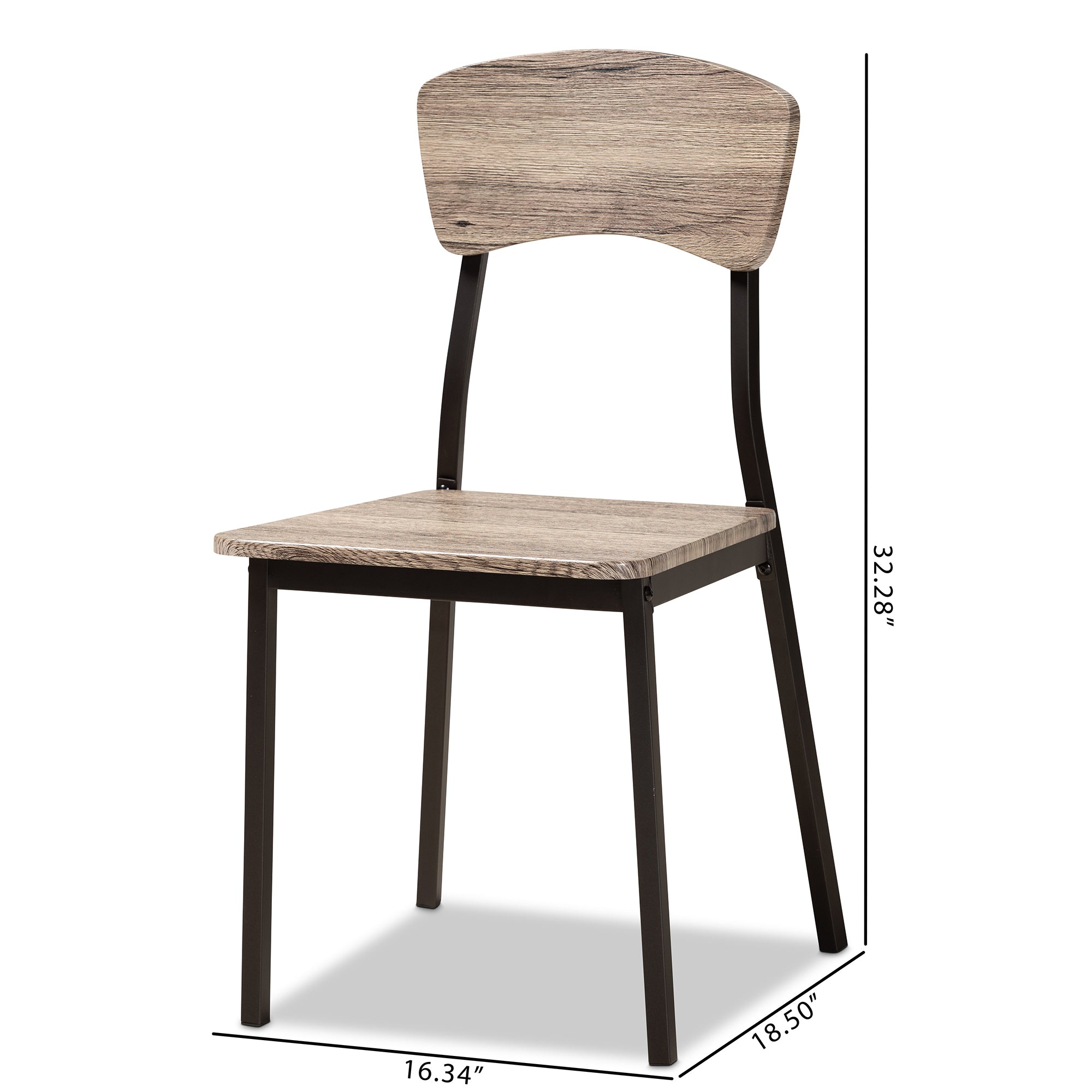 Marcus Industrial Dining Chairs 4-Piece-Dining Chairs-Baxton Studio - WI-Wall2Wall Furnishings