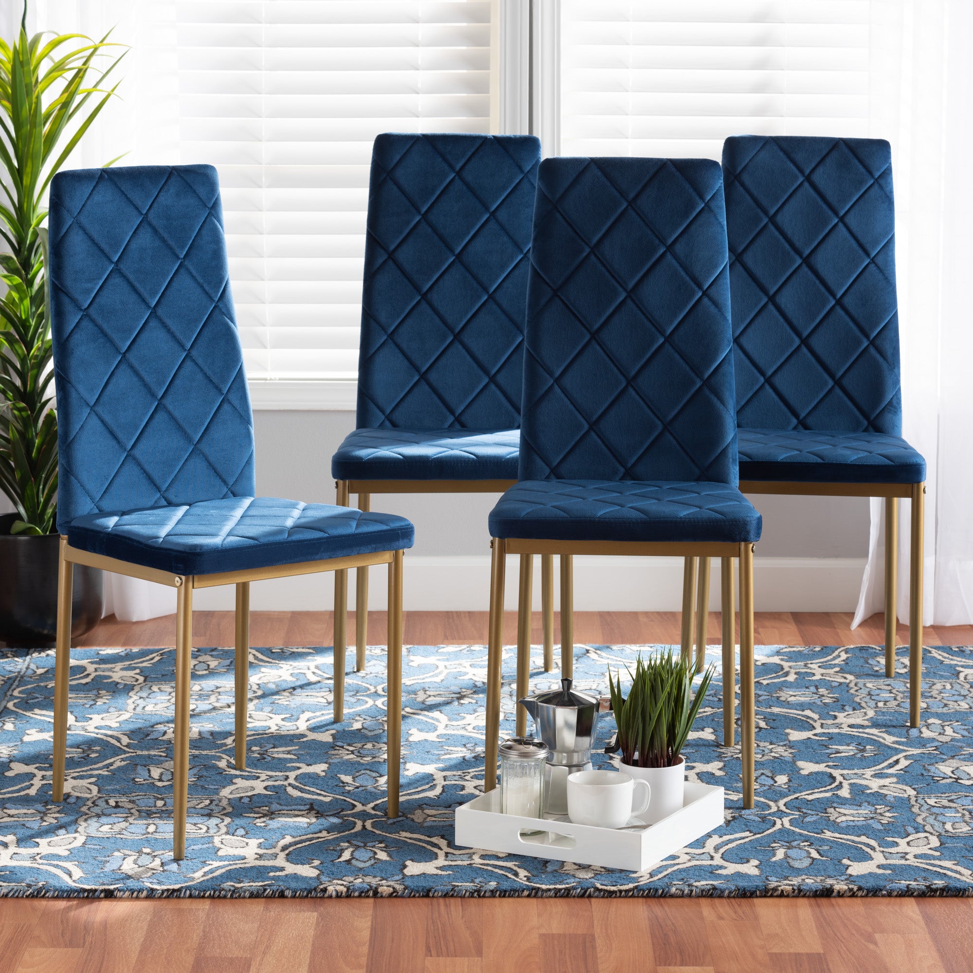 Blaise Glamour Dining Chairs 4-Piece-Dining Chairs-Baxton Studio - WI-Wall2Wall Furnishings